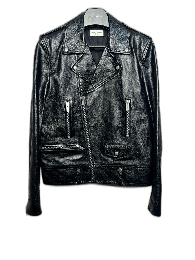 Saint Laurent Paris Saint Laurent Black Leather Motorcycle Jacket-2506 Size US L / EU 52-54 / 3 - 1 Thumbnail