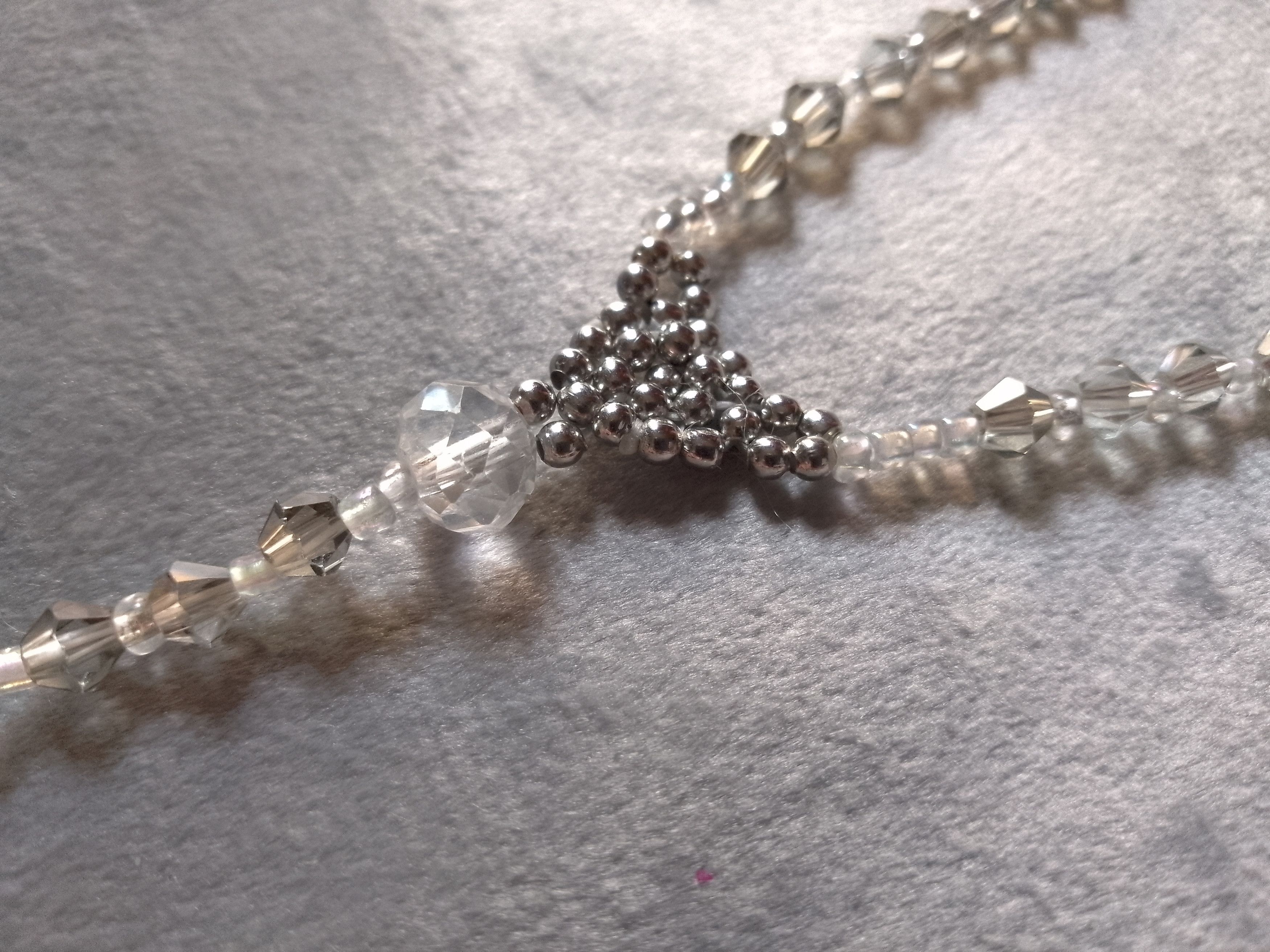 Handmade Necklace/rosary. Crystal, steel. Earrings. Religious Size ONE SIZE - 2 Thumbnail