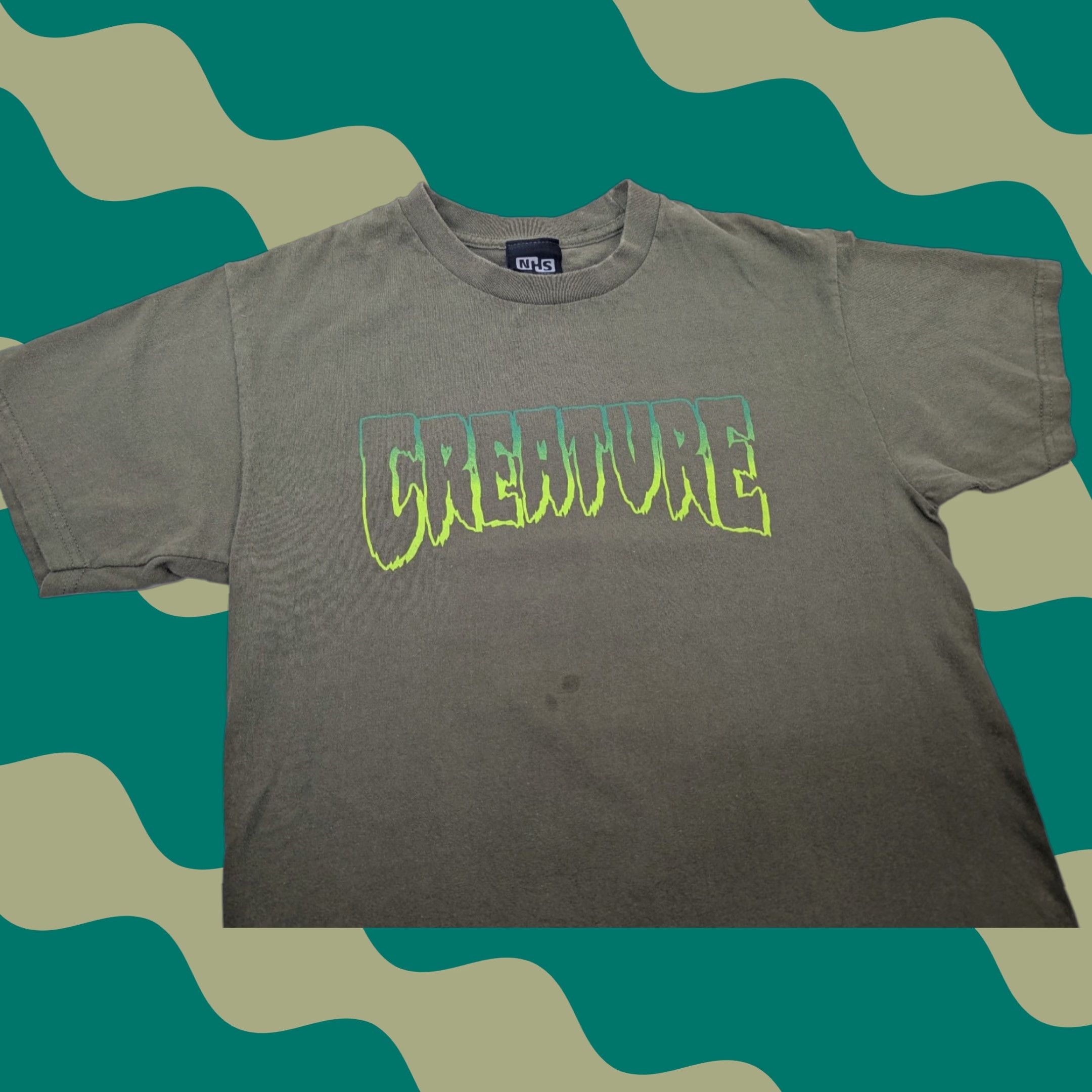 Vintage NHS Creature Skateboards Shirt Green Size M Vintage Y2K Logo Graphic Crew Neck Men Size US M / EU 48-50 / 2 - 1 Thumbnail