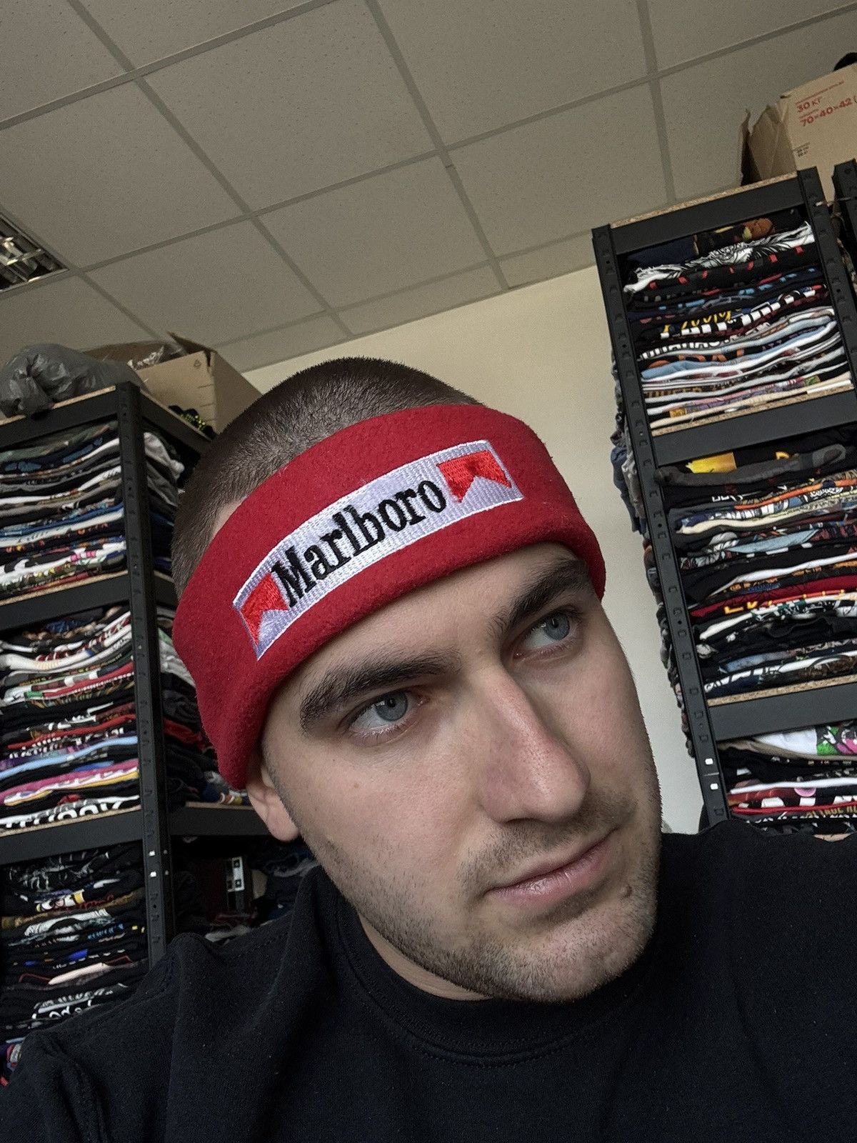 Marlboro Marlboro headband vintage red fleece Size ONE SIZE - 2 Thumbnail