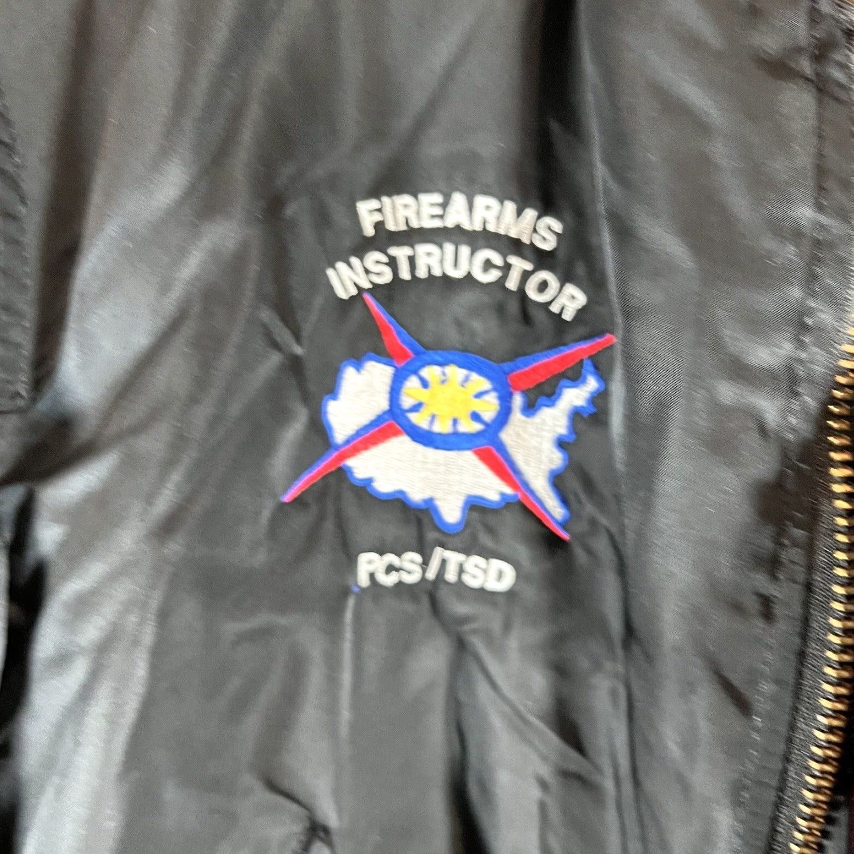 Vintage Vtg Bomber Jacket Embroidered Firearms Instructor Jacket Sz L Black Size US L / EU 52-54 / 3 - 3 Thumbnail