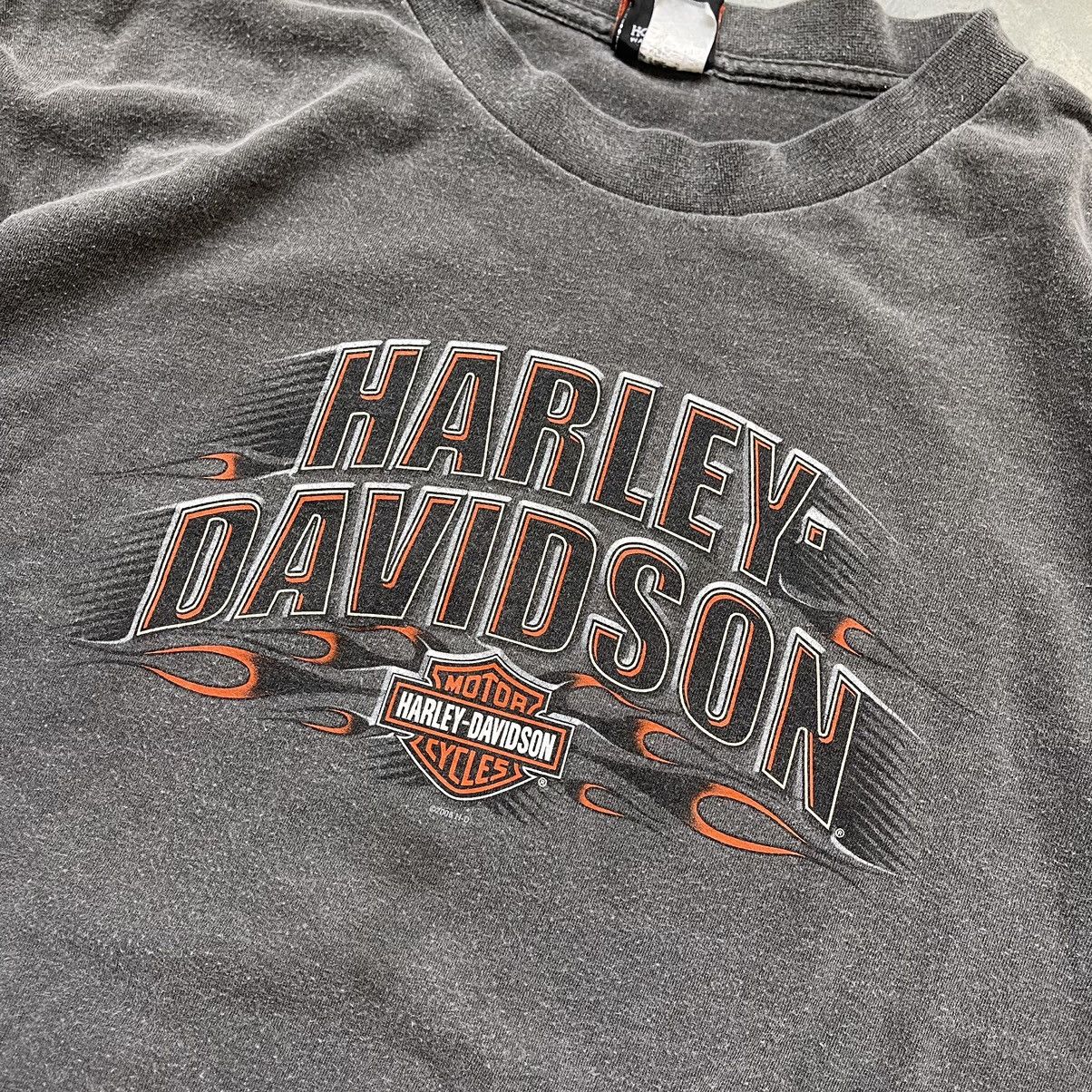 Harley Davidson × Vintage Crazy Vintage Harley Davidson Flames Essential Faded Tee Size US XXL / EU 58 / 5 - 3 Thumbnail