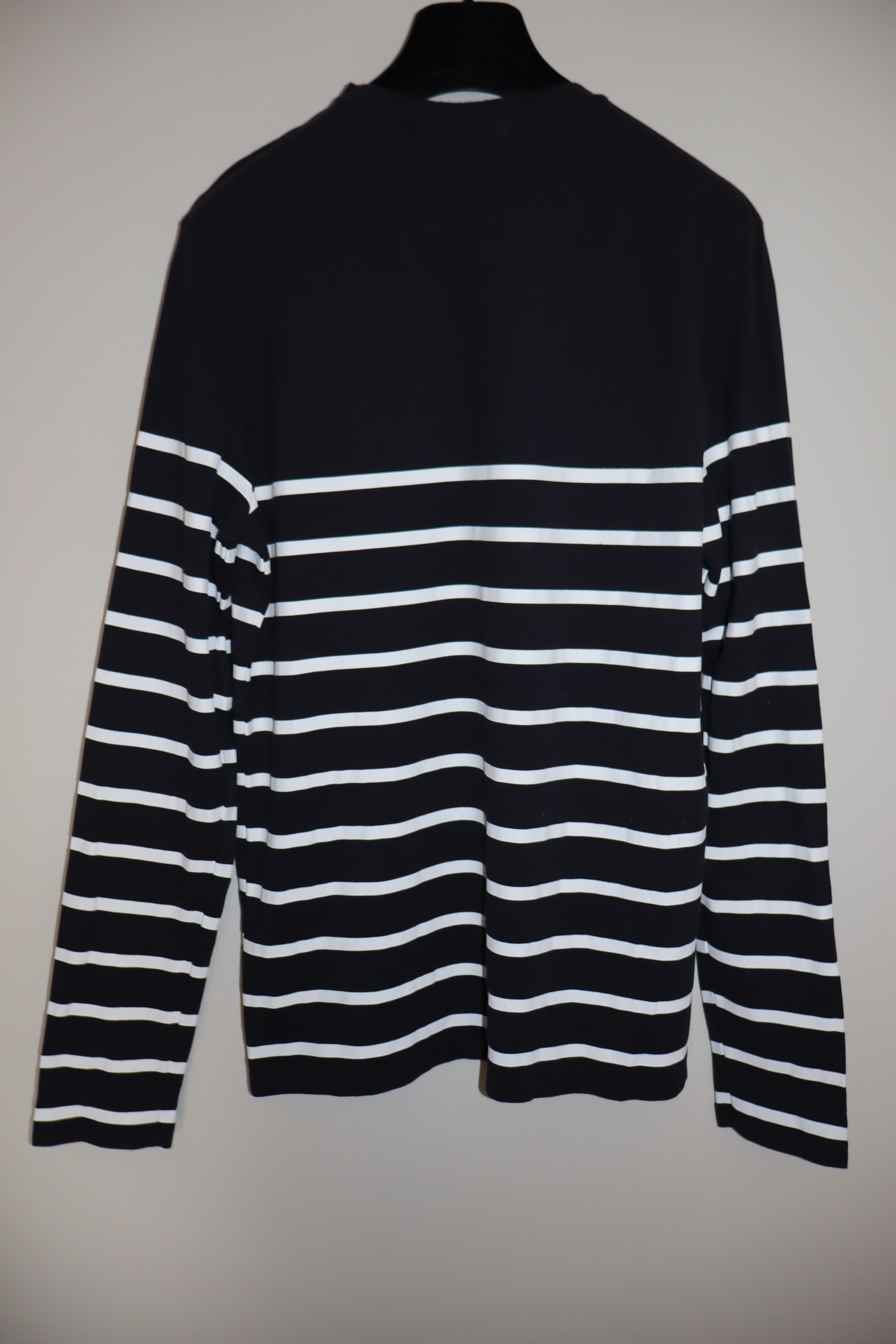 Balmain Navy striped logo t-shirt Size US M / EU 48-50 / 2 - 2 Thumbnail