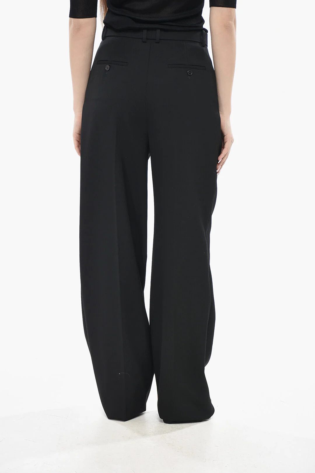Saint Laurent Paris og1mm0326 Wool Gabardine Pant in Black Size 28" / US 6 / IT 42 - 2 Thumbnail