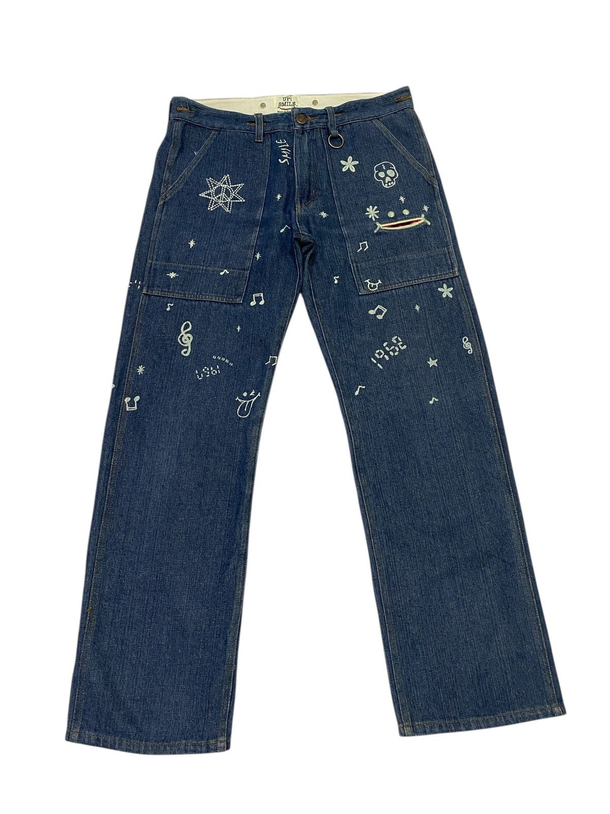 Japanese Brand Japanese Brand X Up Smile painted jeans Size US 34 / EU 50 - 4 Thumbnail