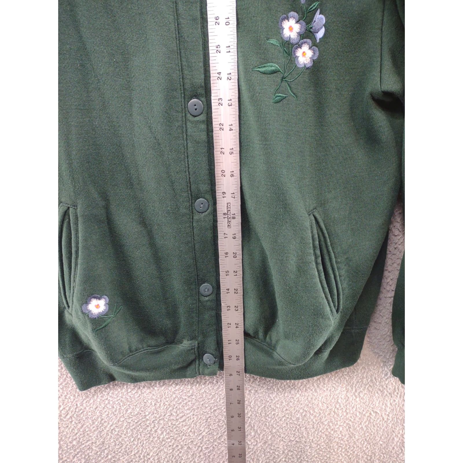 Vintage Evans Bonnie Womens Floral Embroidered Button Should Pad Sweatshirt Cardigan SZ M Green Floral Embroidered Womens Sweatshirt Mens Womens Size S / US 4 / IT 40 - 6 Thumbnail
