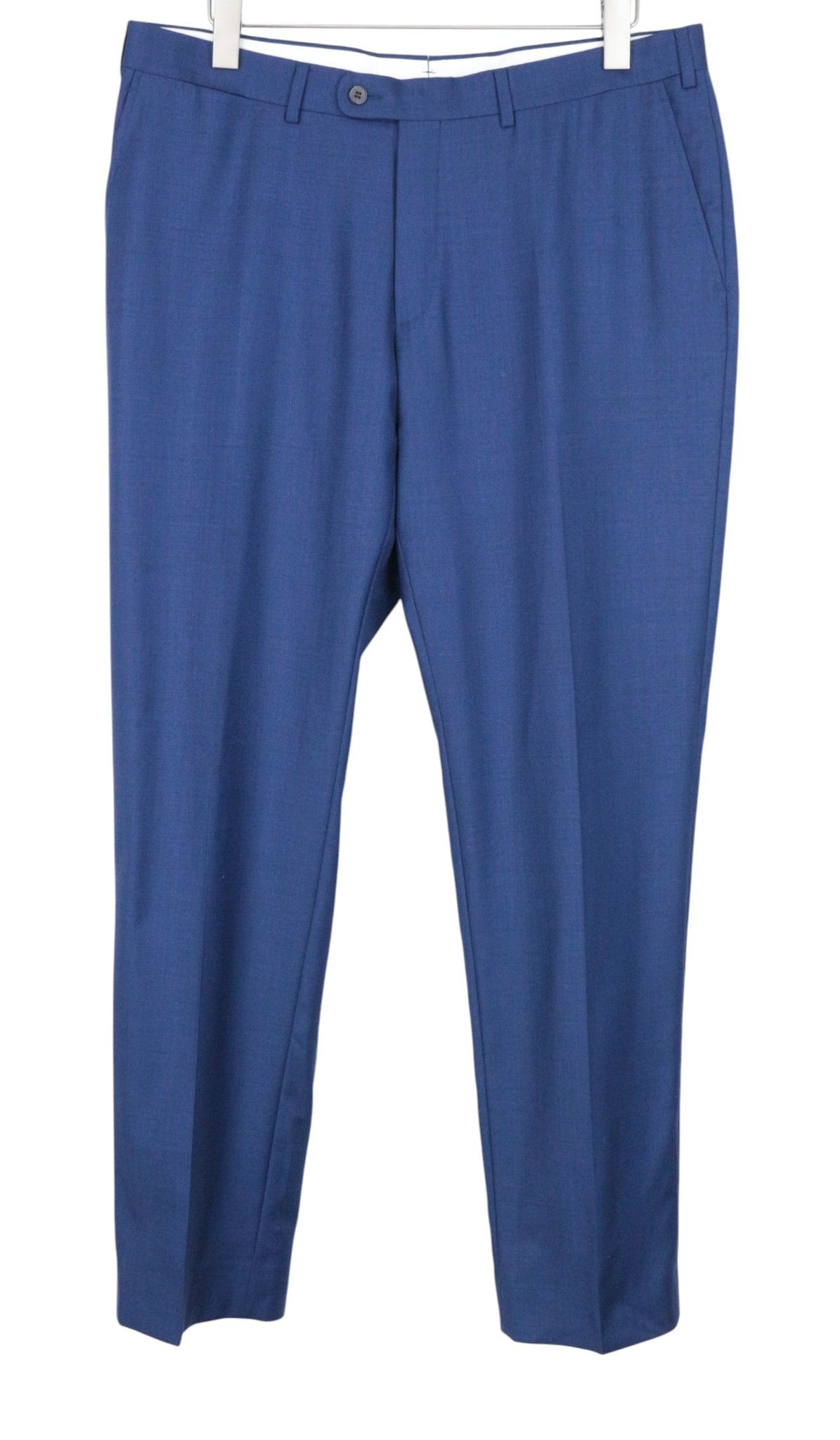 Suitsupply BRESCIA UK38S Blue Wool Flat-Front Trousers 67609 Size US 38 / EU 54 - 1 Thumbnail