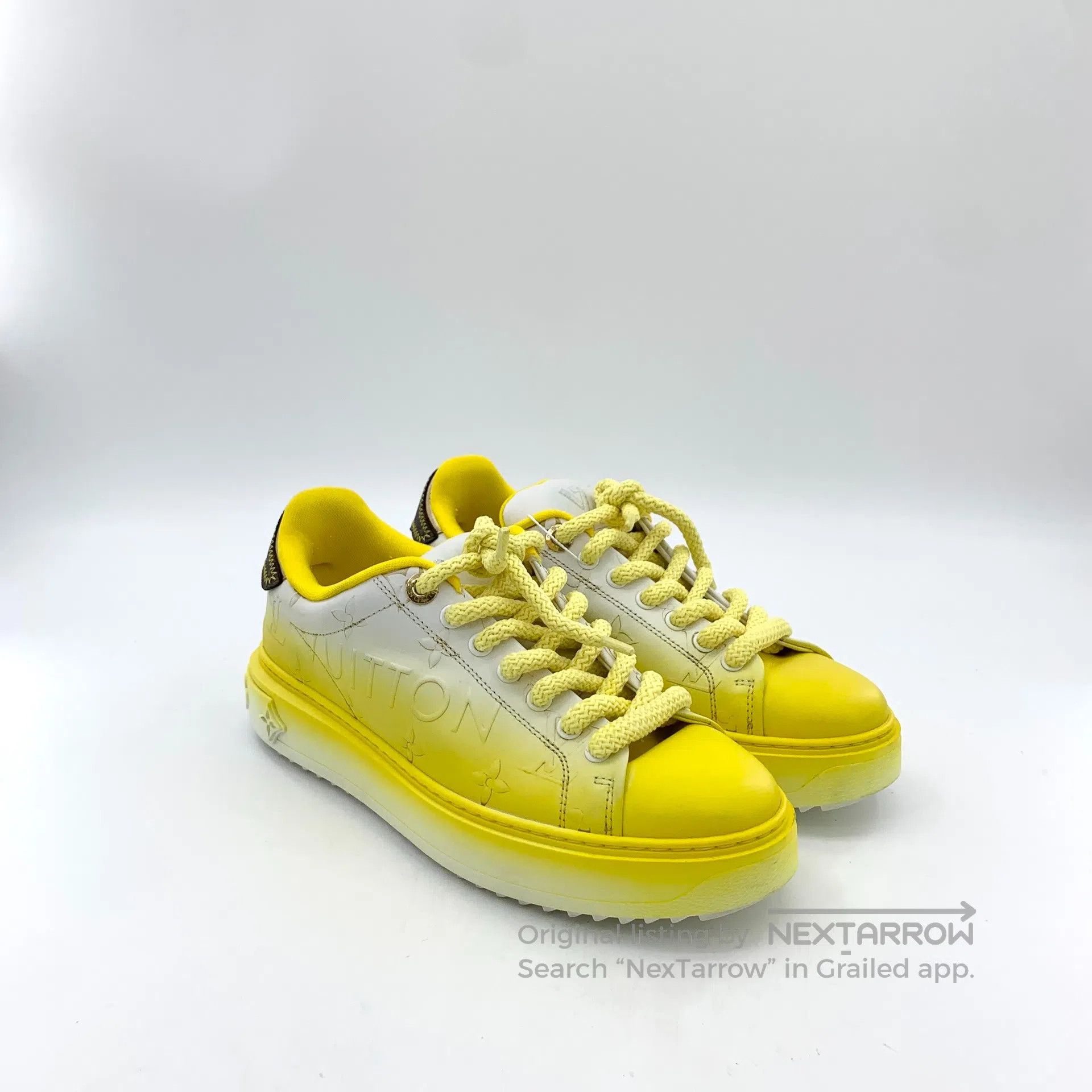 Louis Vuitton Louis Vuitton Yellow logo monogram print laced casual flat Size US 5 / EU 37 - 2 Thumbnail