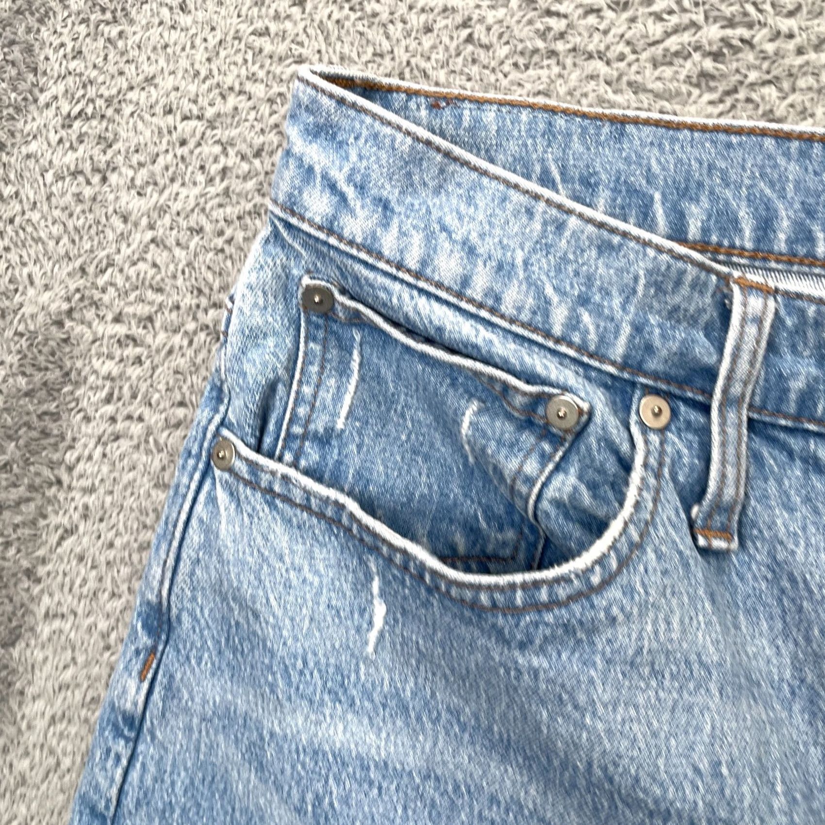 Madewell Madewell Jeans Women 31 Blue Balloon Baggy Denim Cotton Stretch Distressed Light Shirt Size 24" / US 00 / IT 34 - 7 Thumbnail