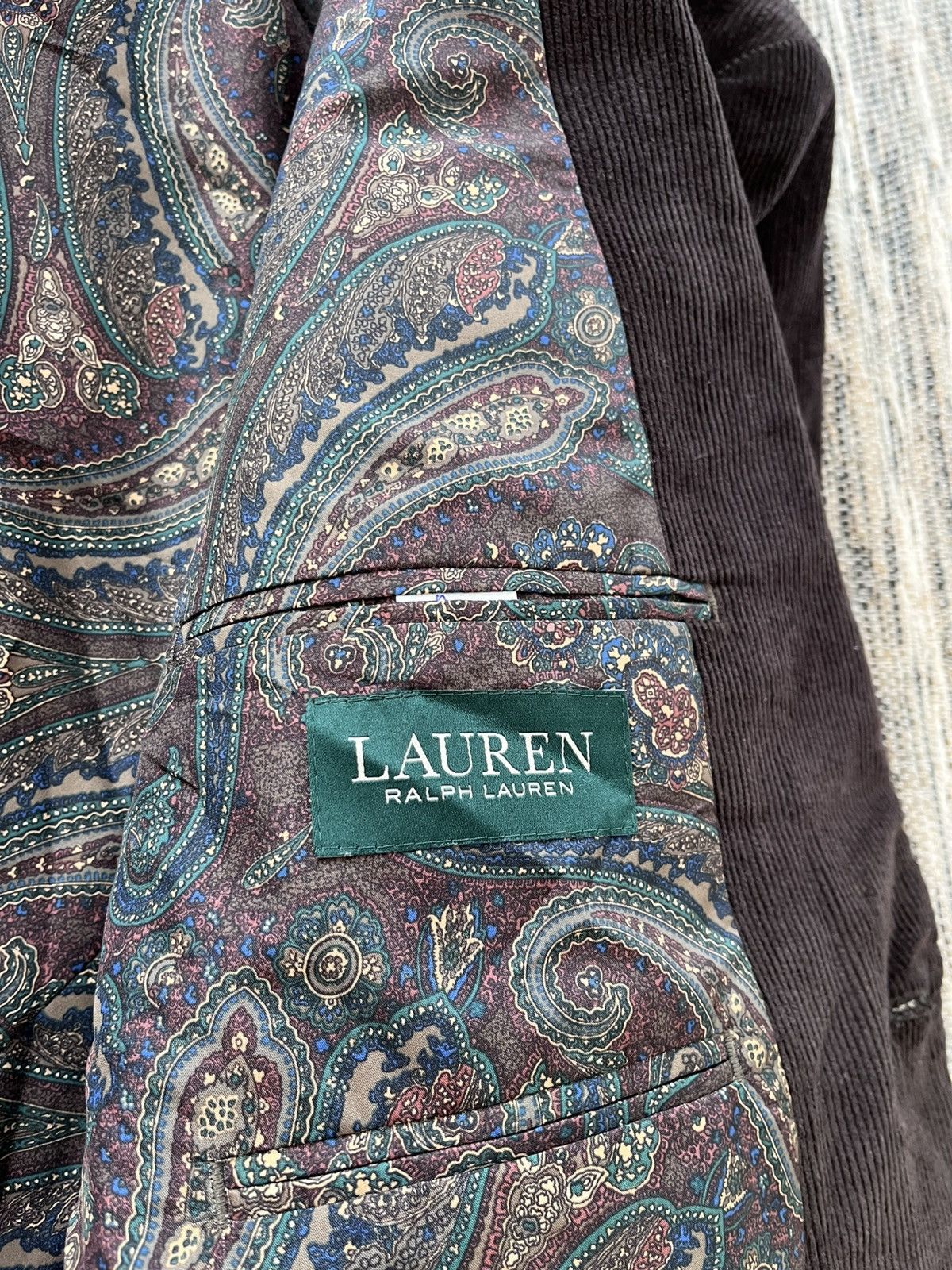 Polo Ralph Lauren Vintage Polo Ralph Lauren Brown Corduroy Blazer Avantgarde Size 44R - 19 Thumbnail