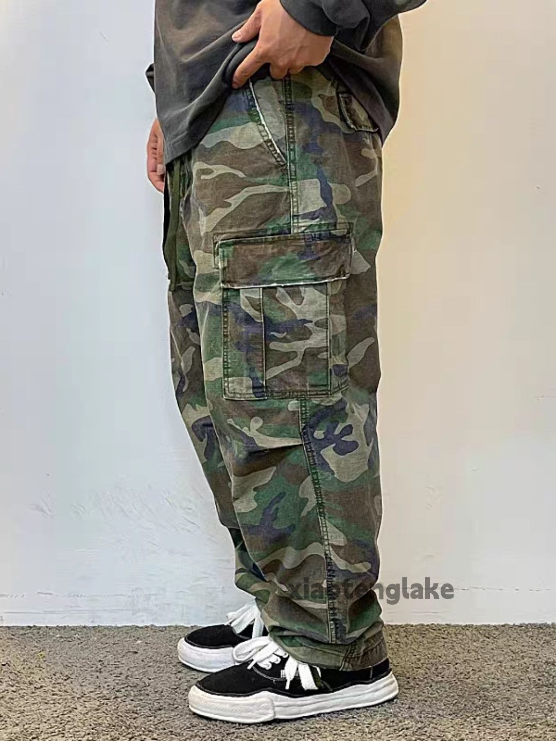 Designer × Japanese Brand × Vintage utility military camo loose baggy hiphop cargo pants Size US 34 / EU 50 - 1 Thumbnail