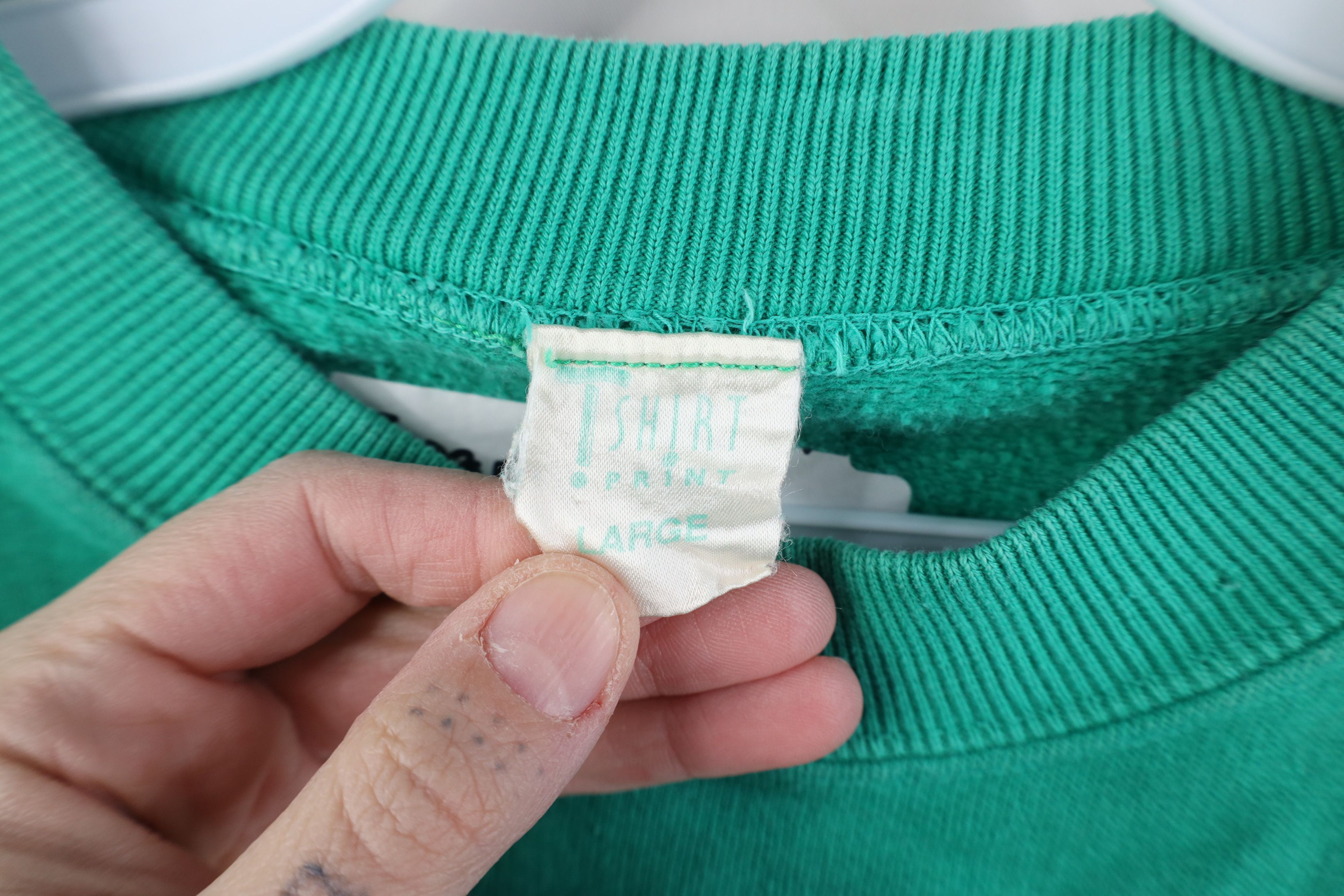 Vintage Vintage 90s Eire Ireland Flower Crewneck Sweatshirt Teal Size L / US 10 / IT 46 - 8 Thumbnail
