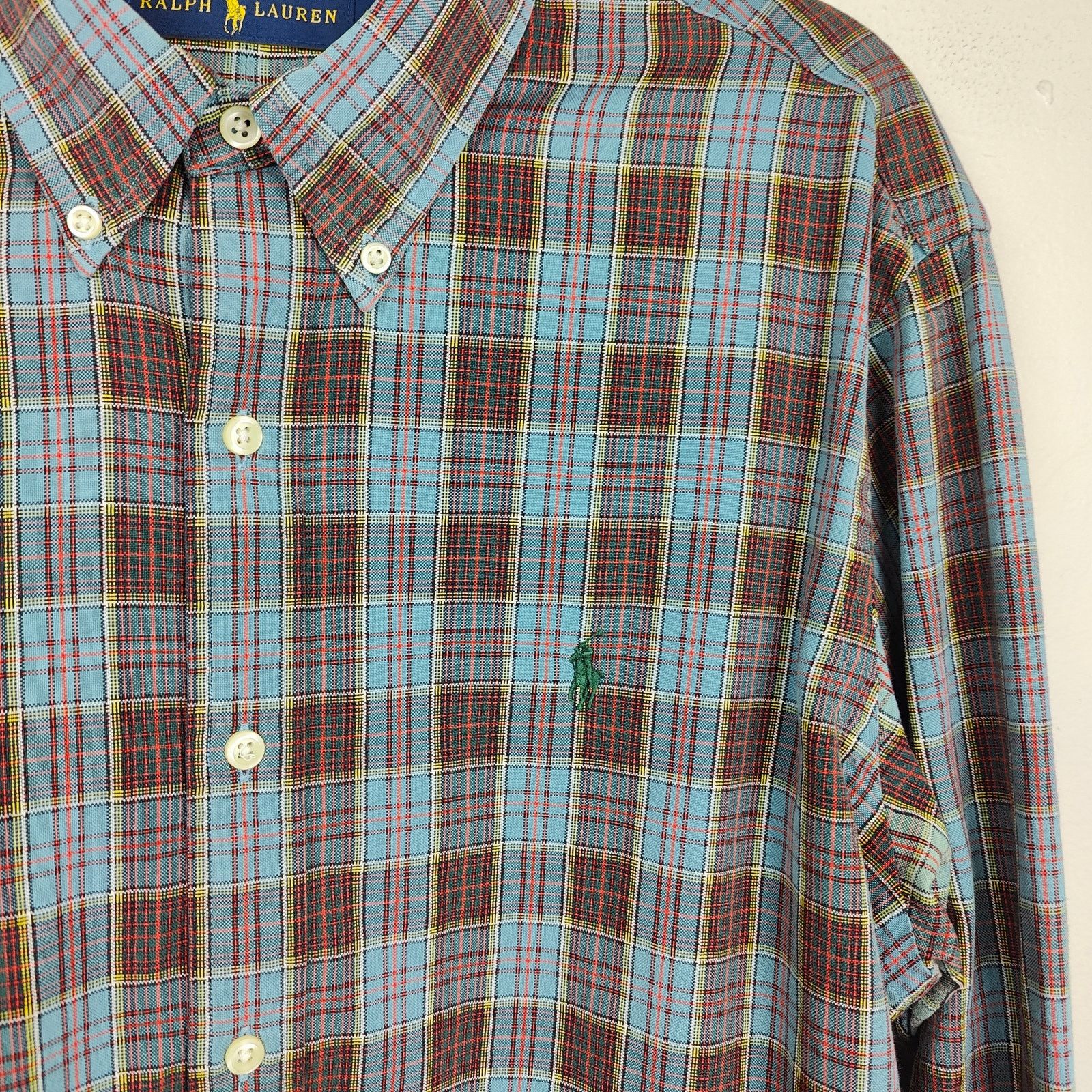 Ralph Lauren Ralph Lauren Plaid Button Down Shirt Mens Large Blue Size US L / EU 52-54 / 3 - 2 Thumbnail