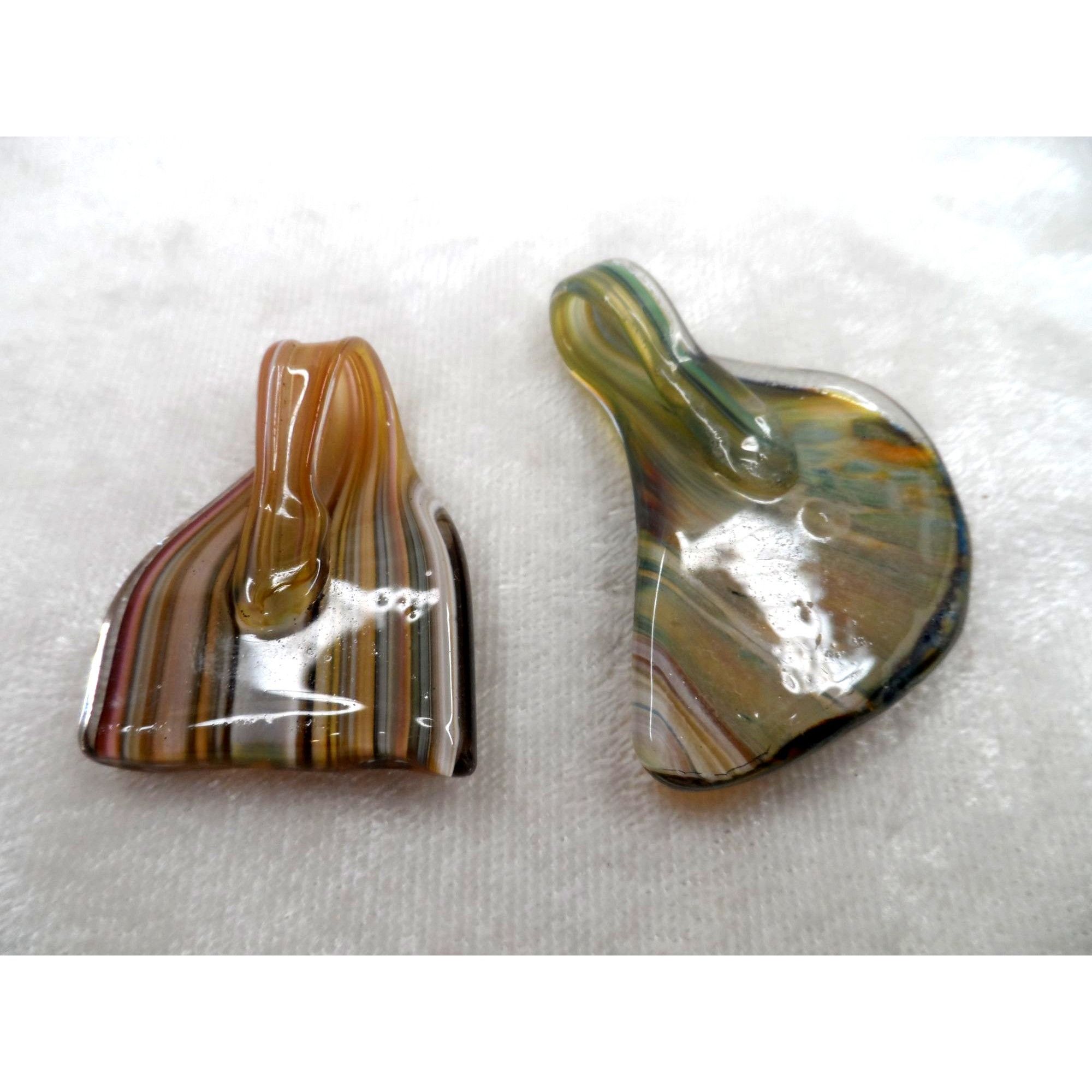 Other Glass Fish Tale Pendant Necklace Set 2 Pcs Black Cord Size ONE SIZE - 3 Thumbnail