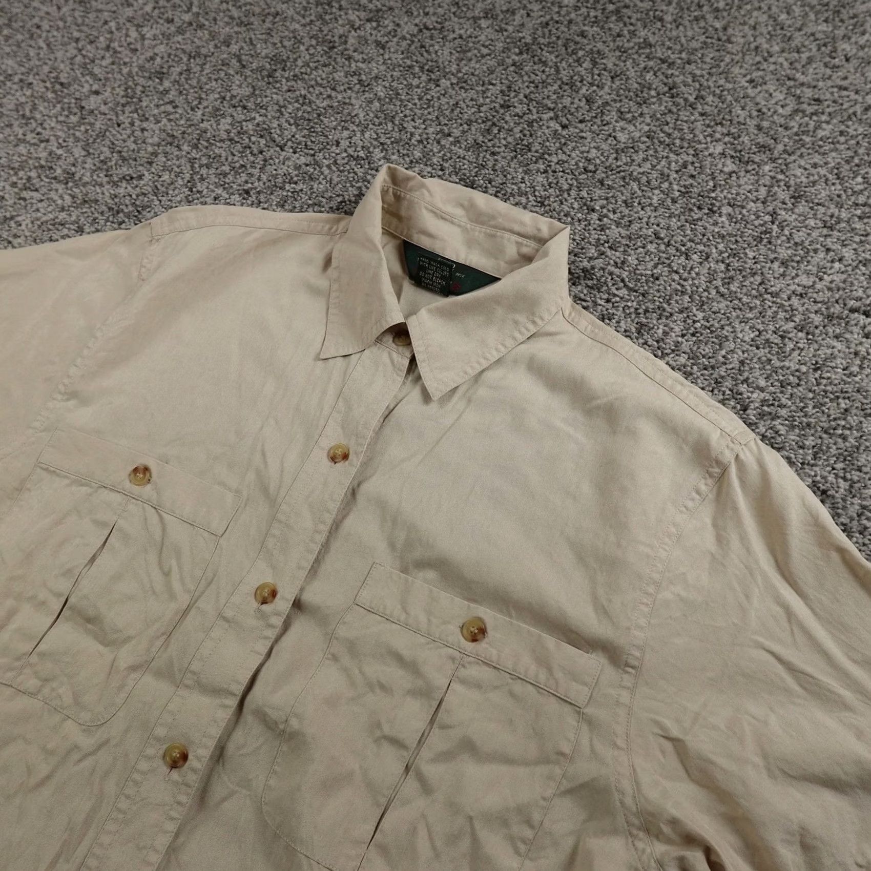 Orvis Orvis Shirt Mens S Beige Silk Short Sleeve Button-Up Casual Travel Outdoor Hiking Size US S / EU 44-46 / 1 - 2 Thumbnail