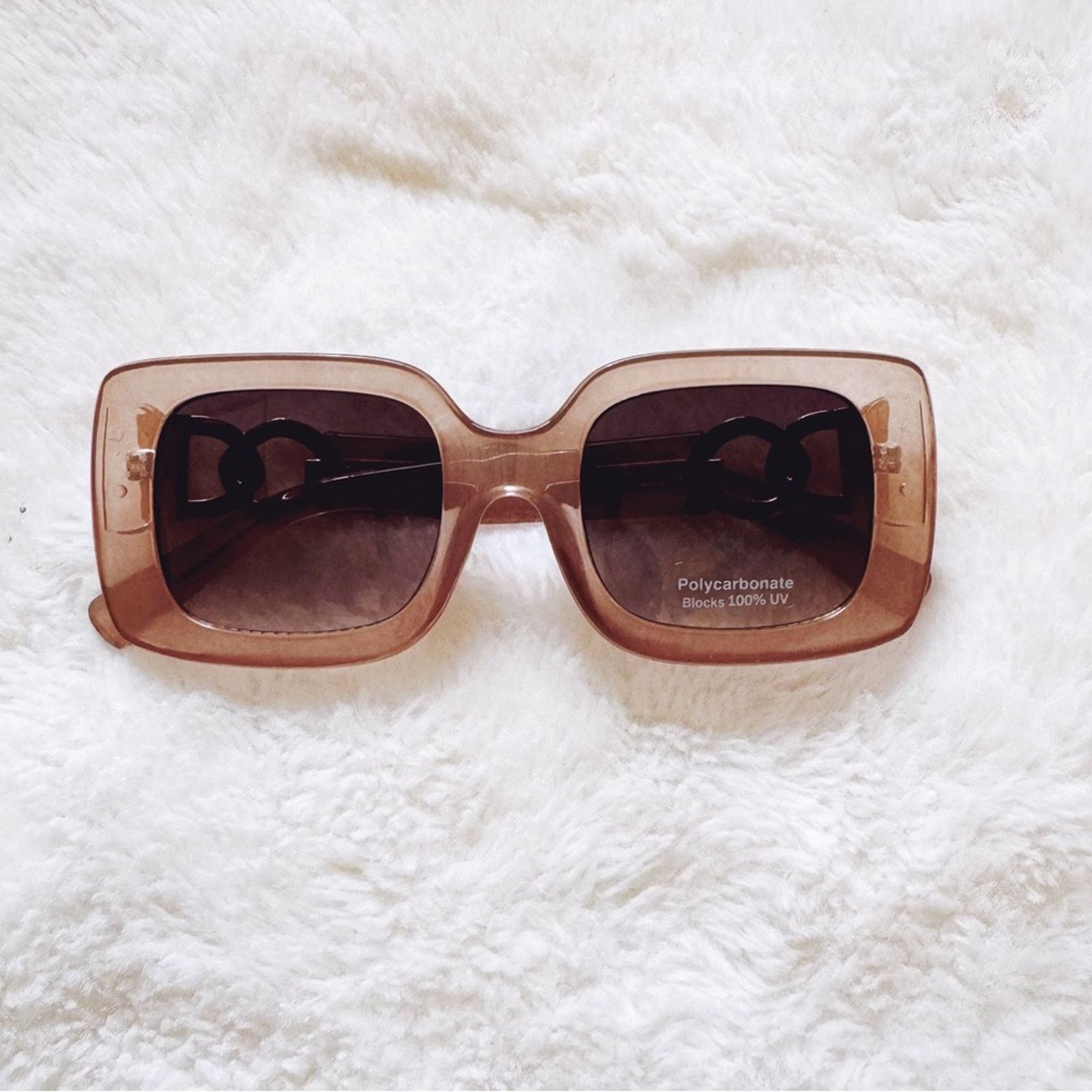 Other Camille Clear Tan Oversized Square Sunglasses Size ONE SIZE - 1 Thumbnail