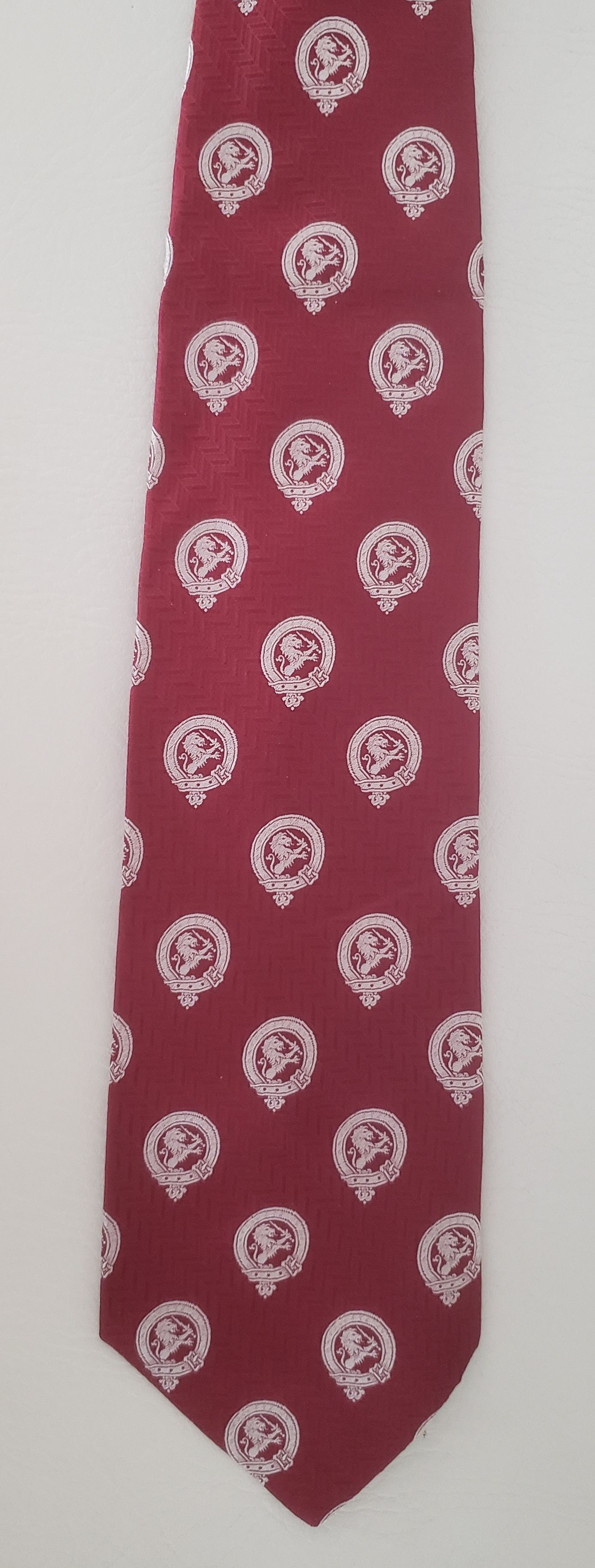 Lanvin Lanvin silk neck tie 1970s dark red with lions Size ONE SIZE - 3 Thumbnail