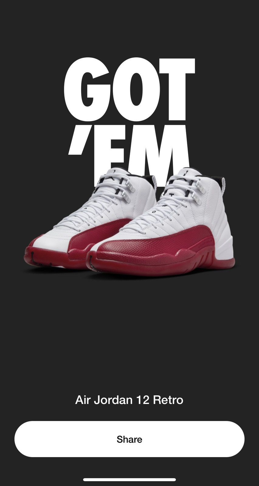 image of Jordan Nike Jordan 12 Retro “Cherry” Shoes in White, Men's