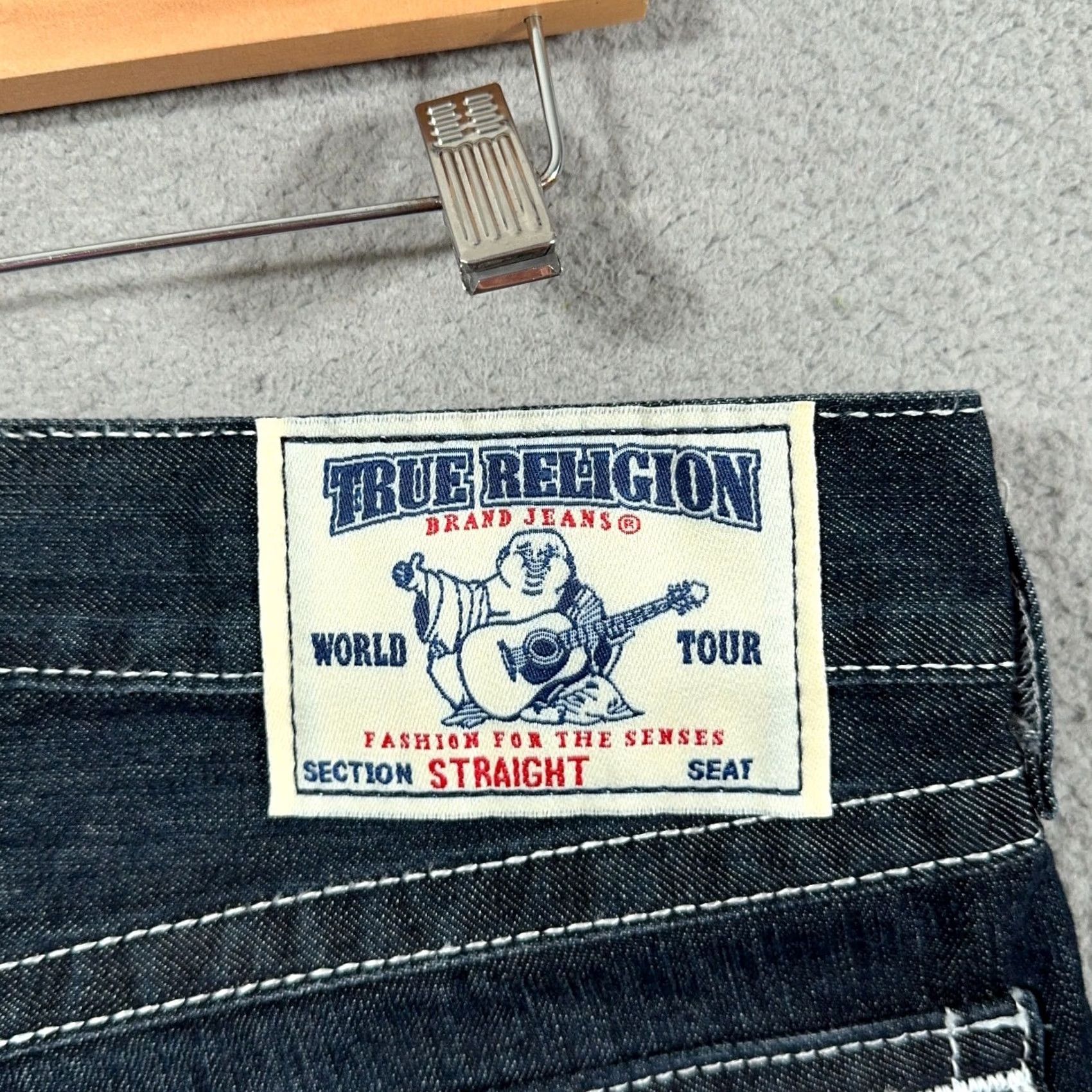 True Religion VINTAGE True Religion Jeans Men 34 Ricky Denim 5-Pocket Logo Checkered Y2K Baggy Straight Streetwear Size US 34 / EU 50 - 6 Thumbnail