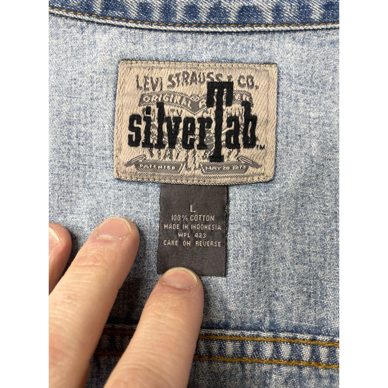 Levi's VINTAGE Levi's Womens Large Blue Denim Trucker Long Jacket Silver Tab Jeans Jacket Size 36" / US 14 / IT 50 - 3 Thumbnail