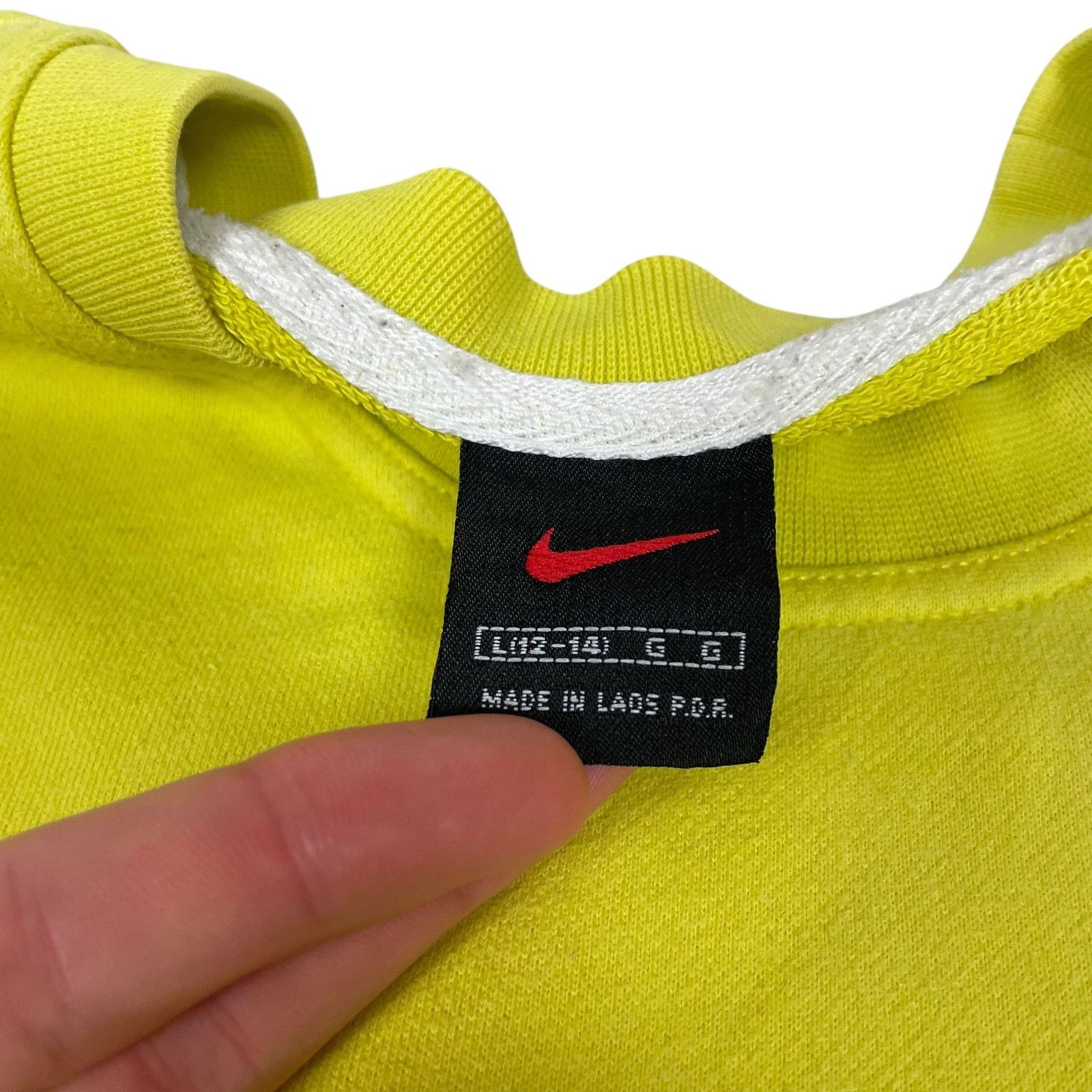 Nike × Vintage Nike Women's Yellow Swoosh Pullover Sweatshirt Large (12-14) Size L / US 10 / IT 46 - 7 Thumbnail