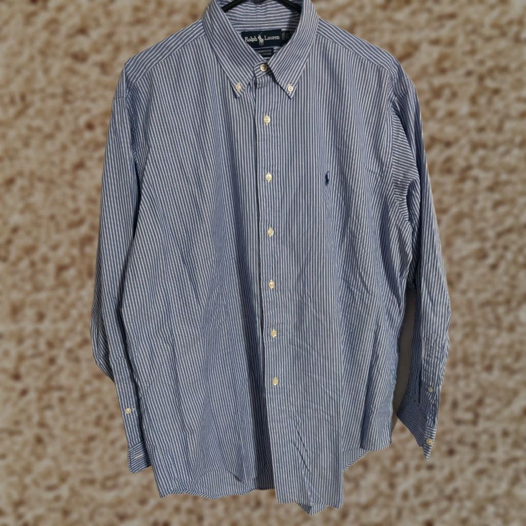 Polo Ralph Lauren Polo Ralph Lauren Yarmouth Blue Stripes L/S Button Up Shirt Men's 16.5 34/35 Size US XL / EU 56 / 4 - 1 Thumbnail