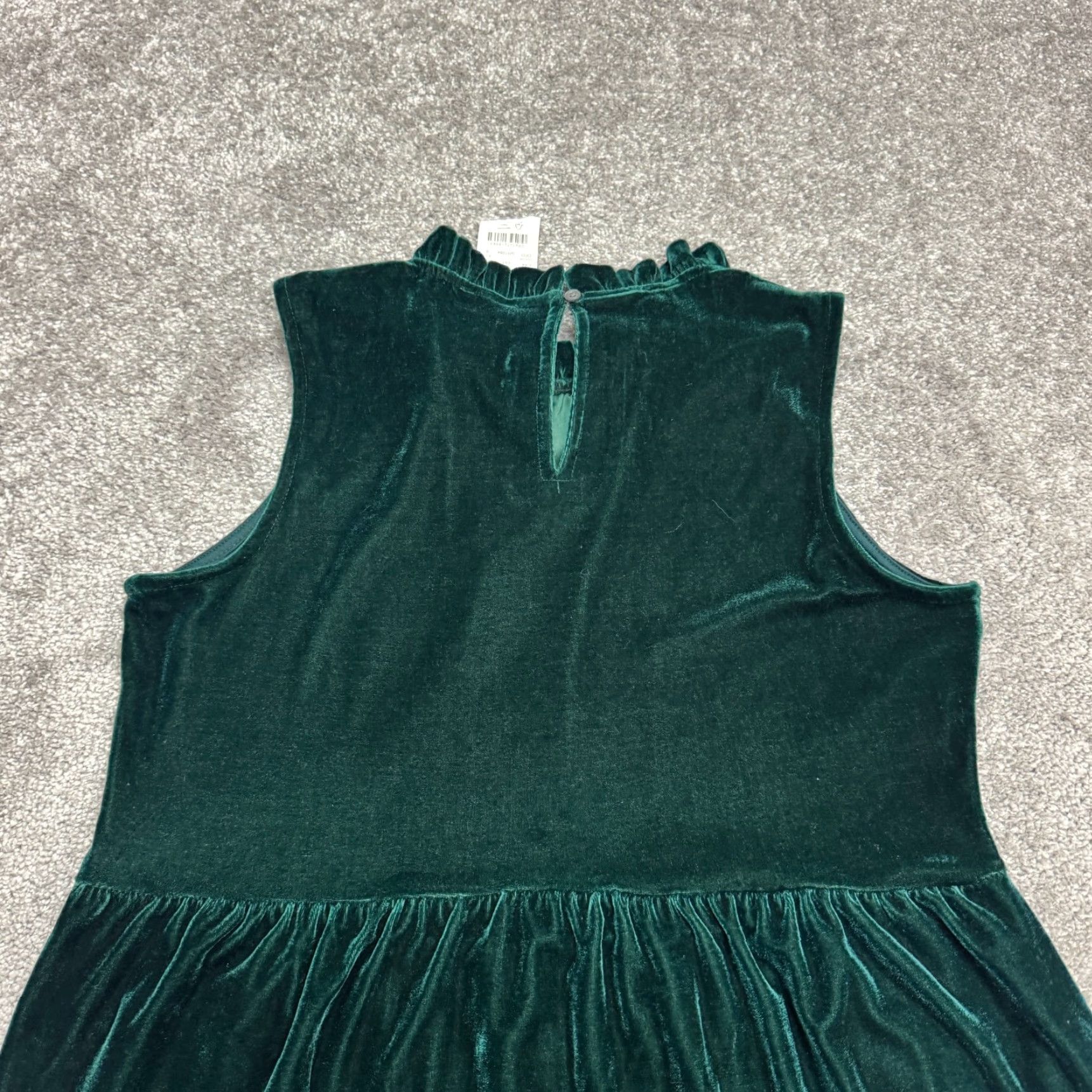 J.Crew J.Crew Factory Velvet Sleeveless Tiered Midi Dress Women 8 Green Ruffle Neck NWT Size M / US 6-8 / IT 42-44 - 4 Thumbnail