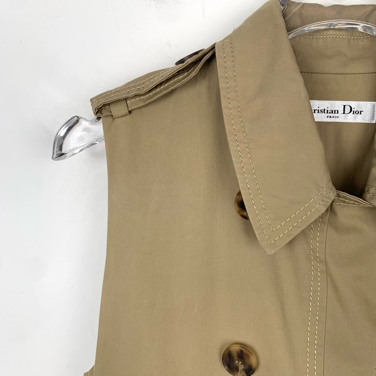 Dior Dior Bee Embroidery Khaki Cotton Sleeveless Tank Dress (Size Size XS / US 0-2 / IT 36-38 - 7 Thumbnail