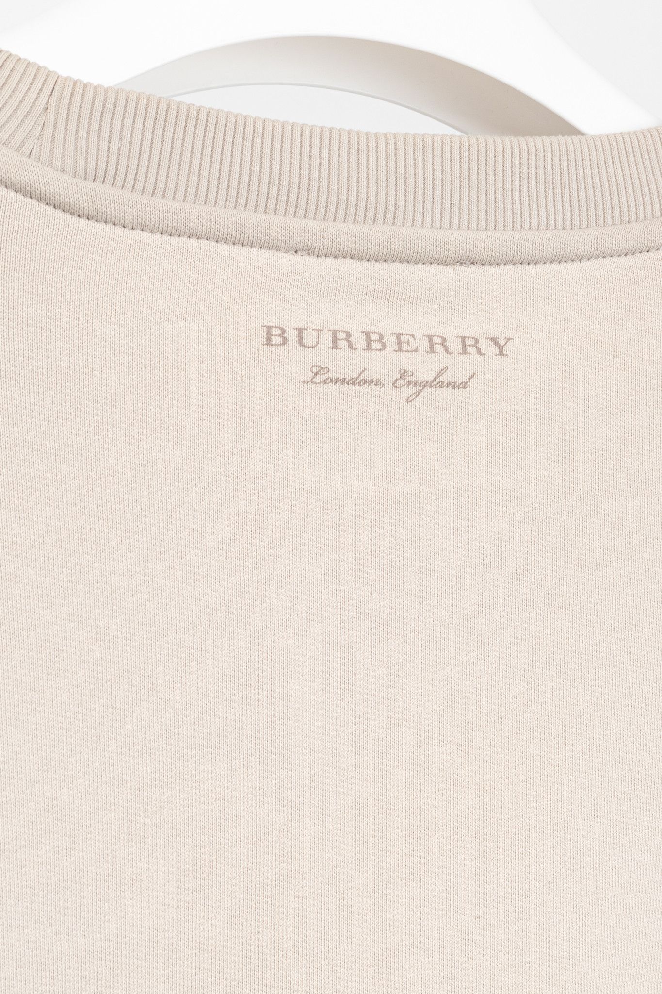 Burberry Burberry Beige Cotton French-Terry Ribbed-Trim Sweatshirt Size S / US 4 / IT 40 - 7 Thumbnail