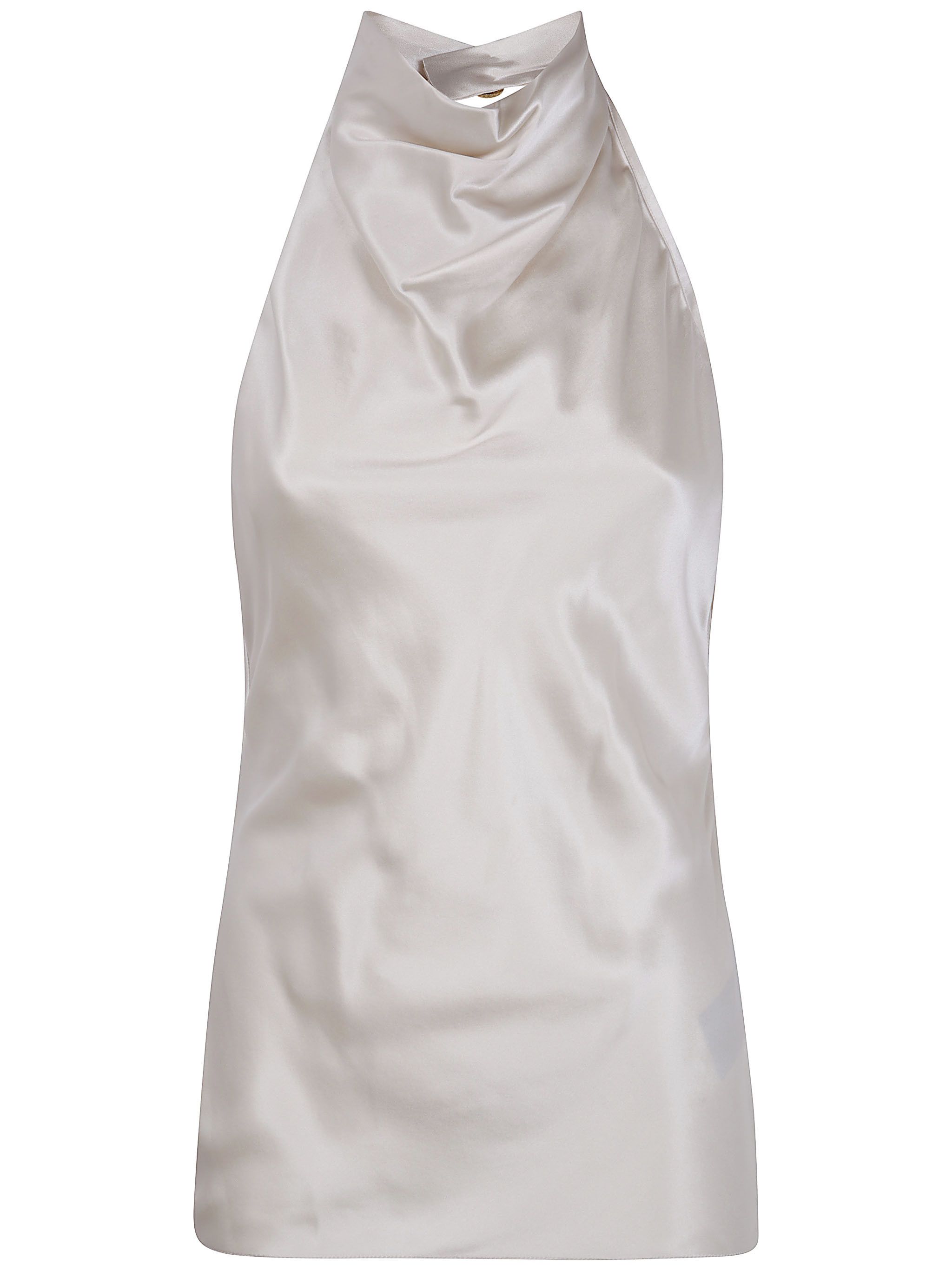 Balmain HALTERNECK CREPE SATIN TOP Size M / US 6-8 / IT 42-44 - 1 Thumbnail