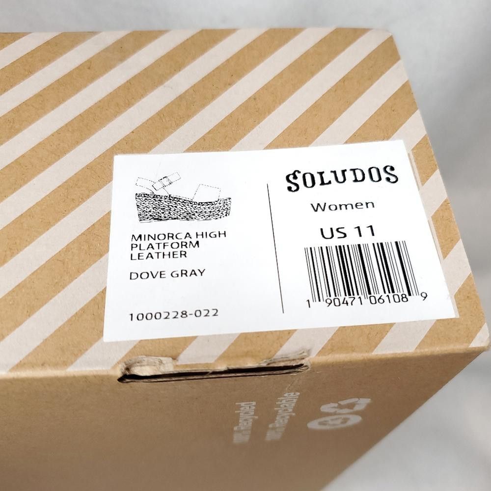 Soludos NIB! Soludos Dove Gray Minorca Platform Sandals Size US 11 / IT 41 - 12 Thumbnail