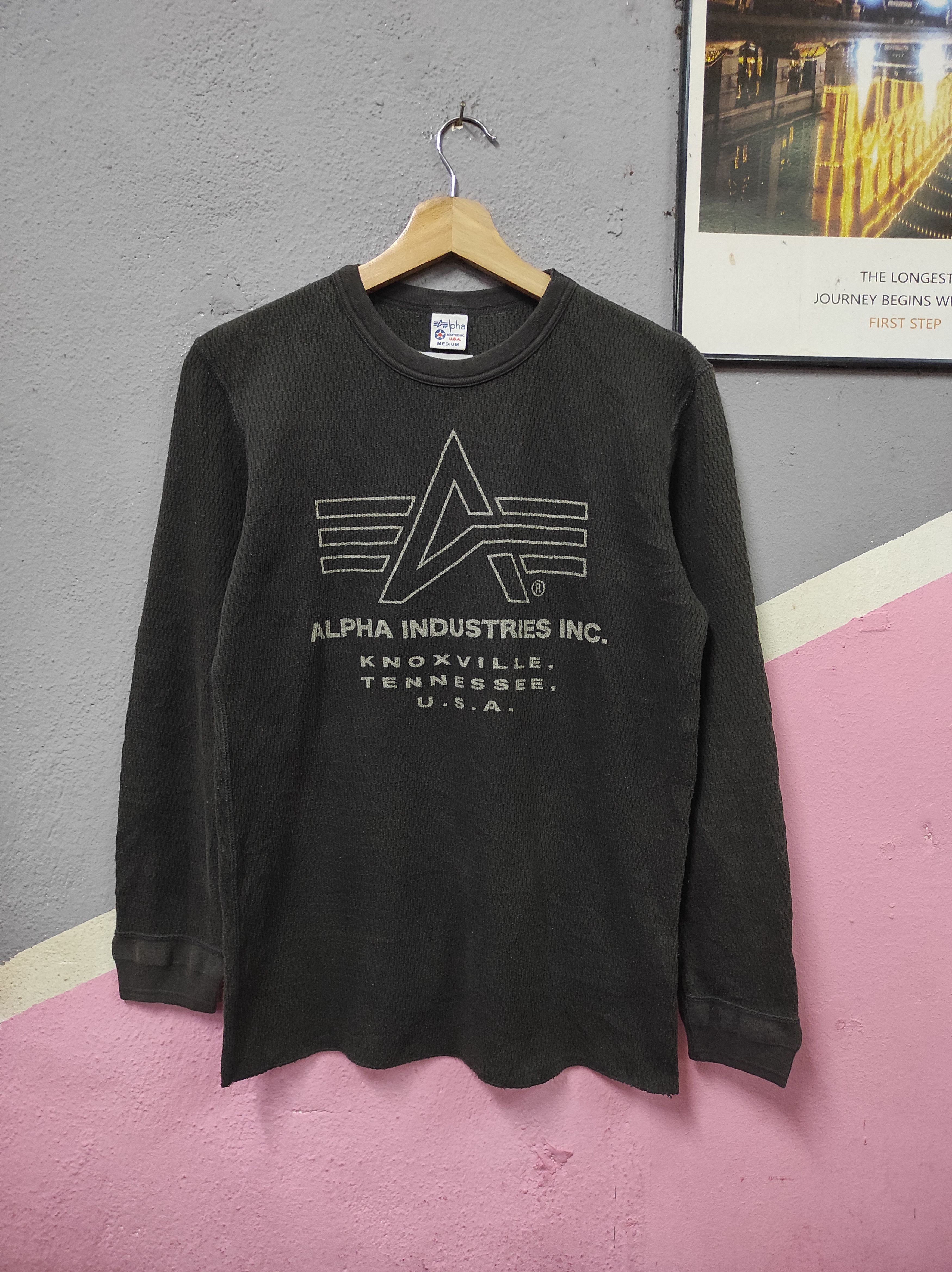 Alpha Industries × Buzz Rickson's ALPHA INDUSTRIES BIG LOGO LONGSLEEVE T-SHIRT Size US M / EU 48-50 / 2 - 1 Thumbnail