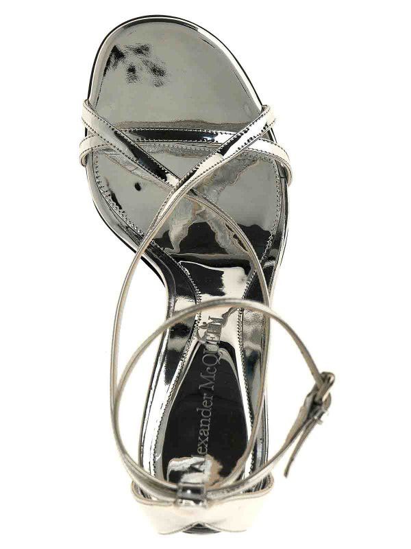 Alexander McQueen o1w1db10925 Twisted Armadillo Sandal in Silver Size US 7 / IT 37 - 4 Thumbnail