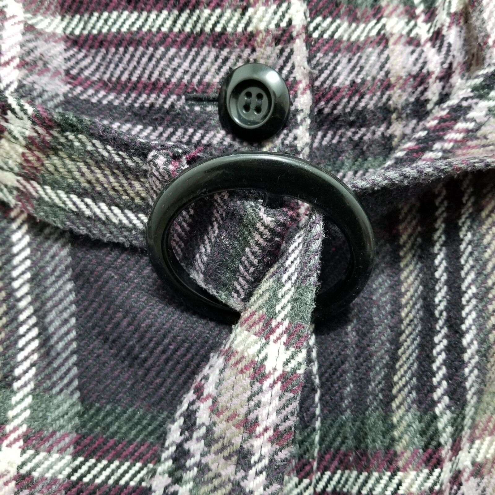 Apt. 9 Apt 9 Womens Coat Large Plaid Pockets Buttons Belt Outdoor Size L / US 10 / IT 46 - 2 Thumbnail