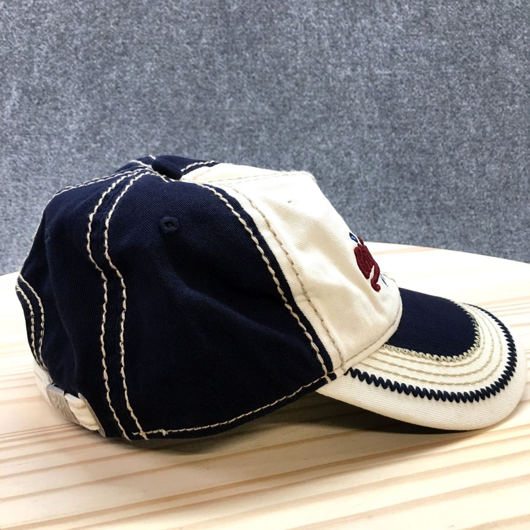 Vintage Caribbean Side Riviera Maya Baseball Cap Mens Blue White OS Embroidered Logo Size ONE SIZE - 7 Thumbnail