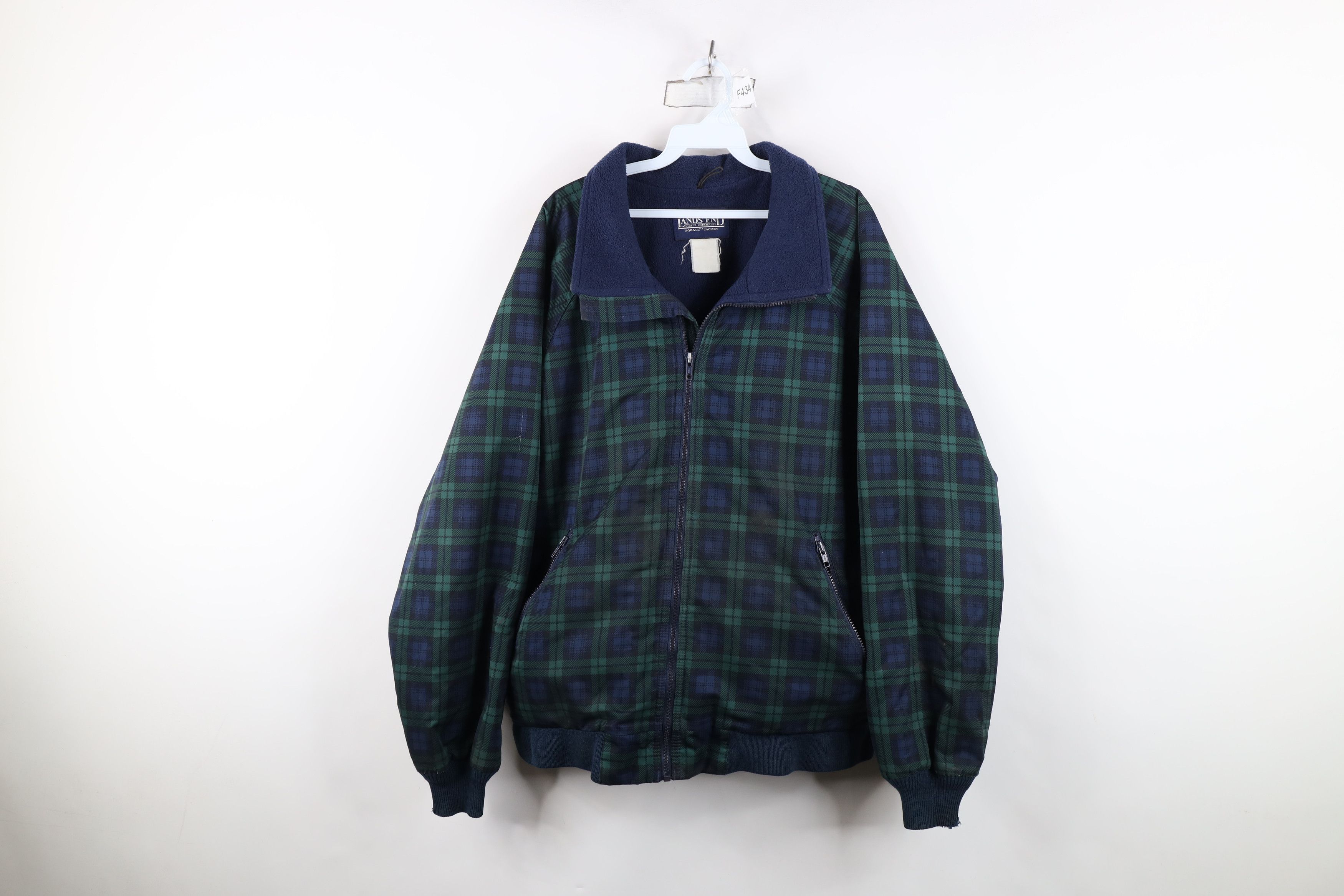Lands' End Vintage 90s Lands End Lined Squall Bomber Jacket Plaid Size US XXL / EU 58 / 5 - 1 Thumbnail