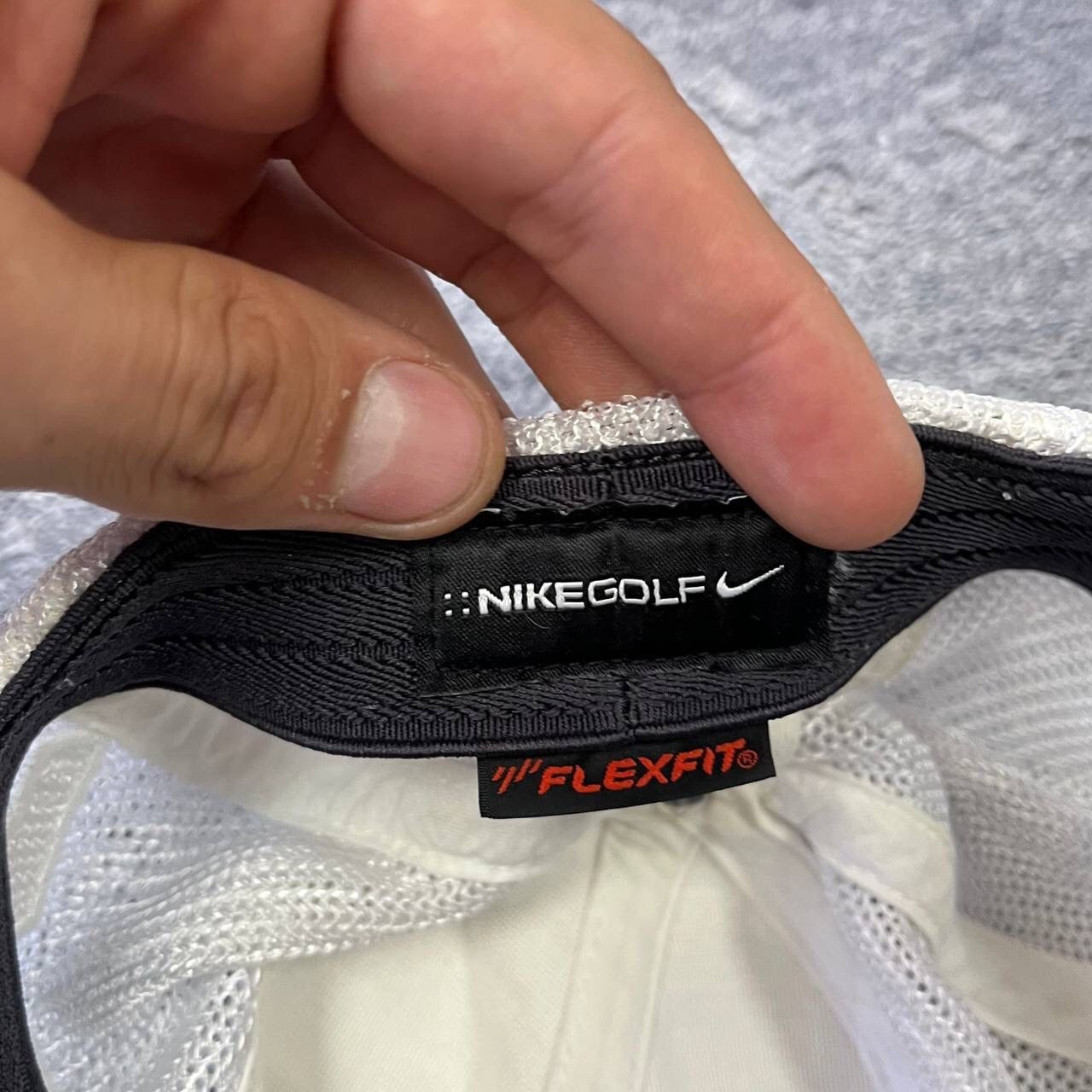 Nike Vintage White Nike Golf Flexfit Baseball Hat Cap Embroidered Size ONE SIZE - 4 Thumbnail