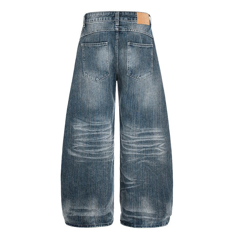 Vintage Retro Men's Loose Straight Leg Distressed Curved Jeans y2k Size US 32 / EU 48 - 2 Thumbnail