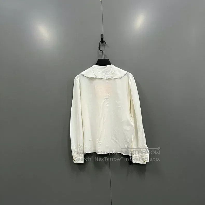 Miu Miu Miu Miu 38 Beige doll collar shirt Size M / US 6-8 / IT 42-44 - 2 Thumbnail