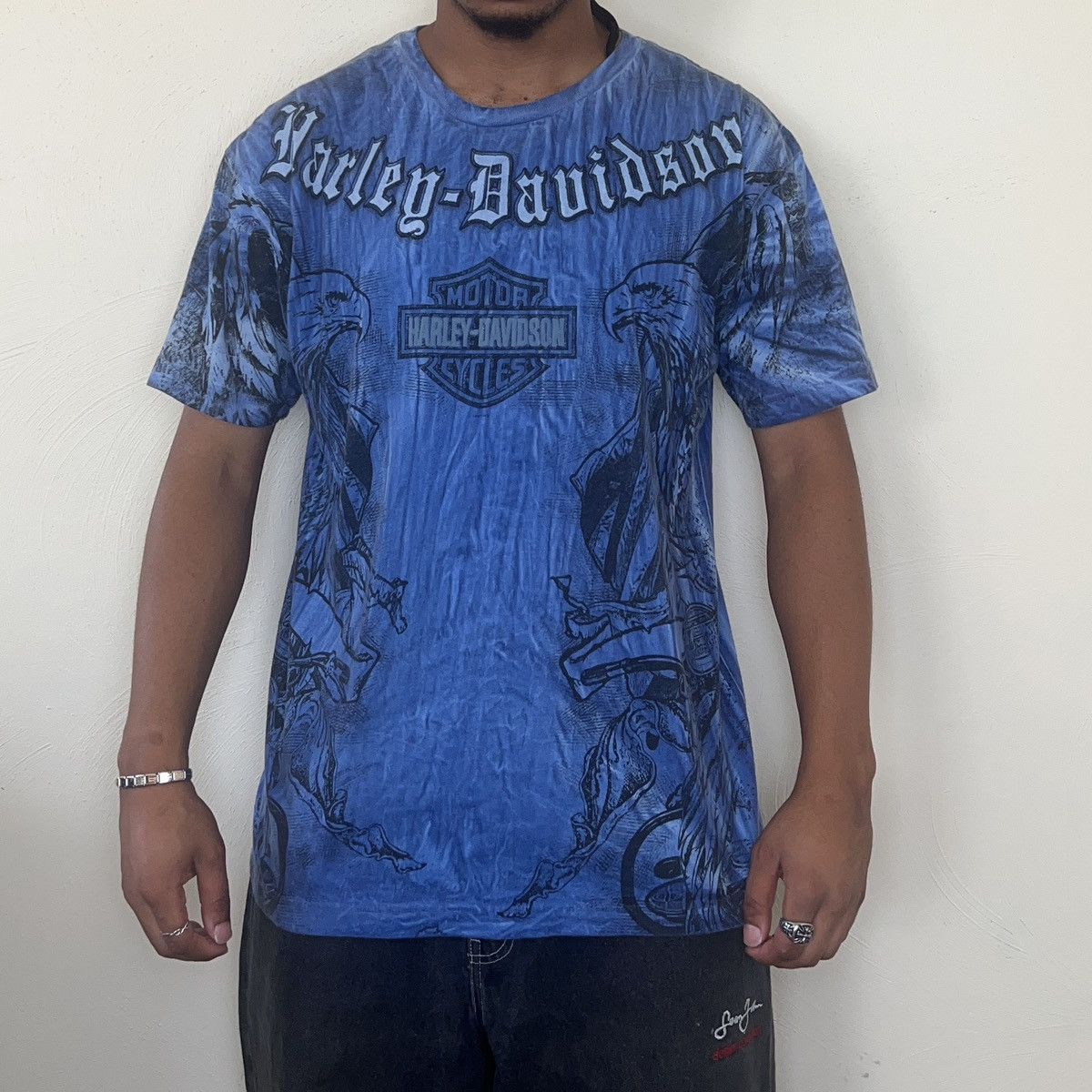 Harley Davidson × Vintage Harley Davidson Affliction Style Eagle Tee Size US XL / EU 56 / 4 - 6 Thumbnail