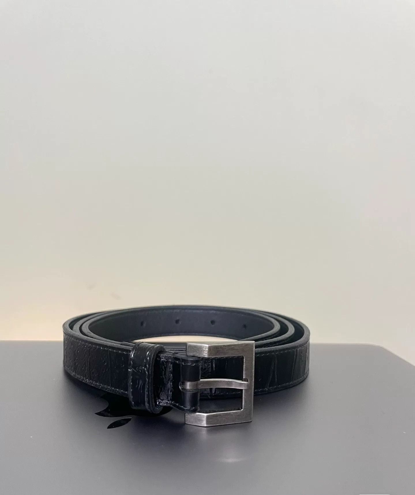 Yves Saint Laurent Saint Laurent Crocodile Pattern Belt Unisex Size ONE SIZE - 1 Thumbnail