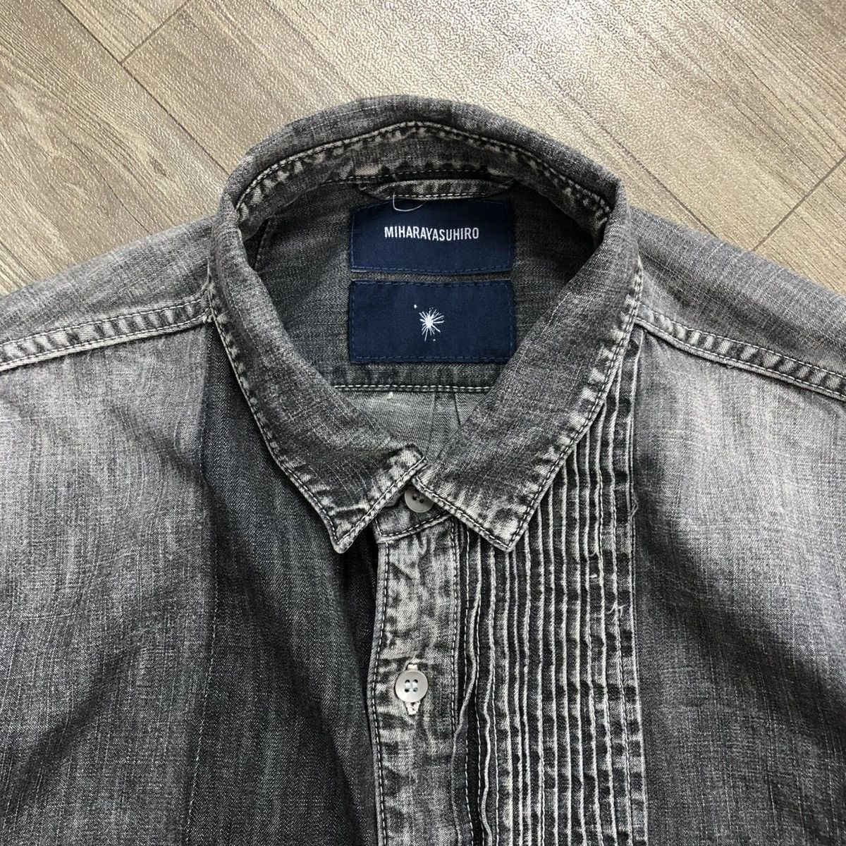 Japanese Brand × Maison MIHARA YASUHIRO Vintage Miharayasuhiro Sashiko Patchworks Washed Denim Shirt Size US L / EU 52-54 / 3 - 8 Thumbnail