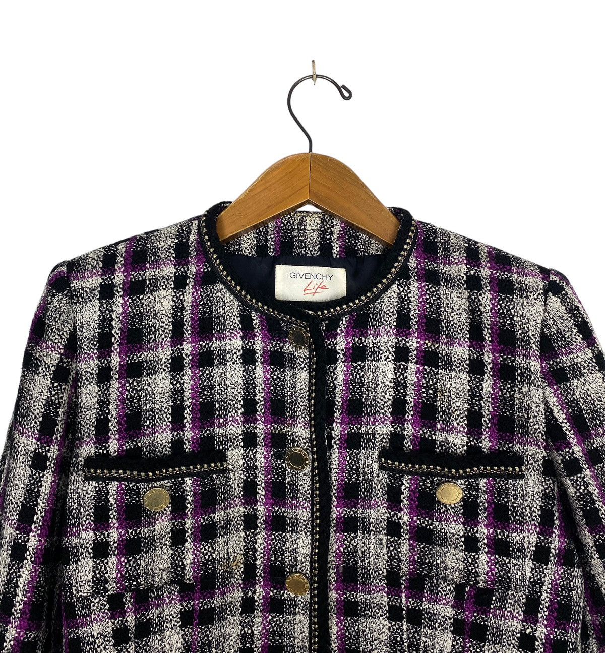 Givenchy Rare‼️ Vintage Givenchy Life Tweed Wool Jacket Size M / US 6-8 / IT 42-44 - 4 Thumbnail