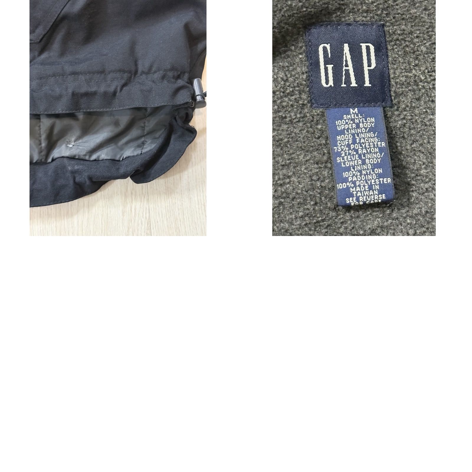 Gap VINTAGE Gap Anorak Jacket Medium Fleece Lined Padded Heavyweight Hooded Zippered Nylon Black Mens 90s Outdoor Nature Ski 1/2 Zip Pockets Weathergear Size US M / EU 48-50 / 2 - 8 Thumbnail