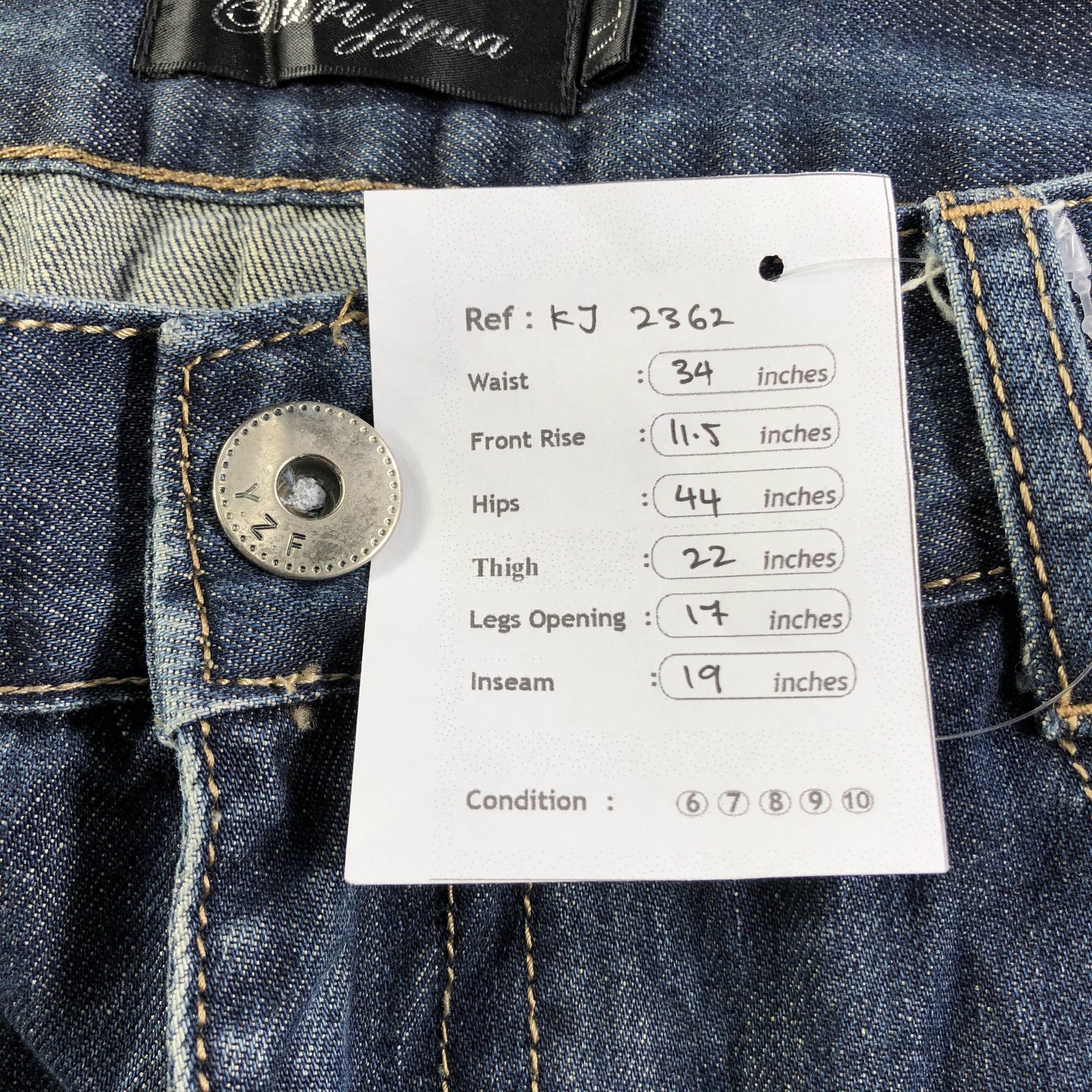 Japanese Brand Lolita Jeans Short Pants Denim KJ2362 Size US 34 / EU 50 - 10 Thumbnail