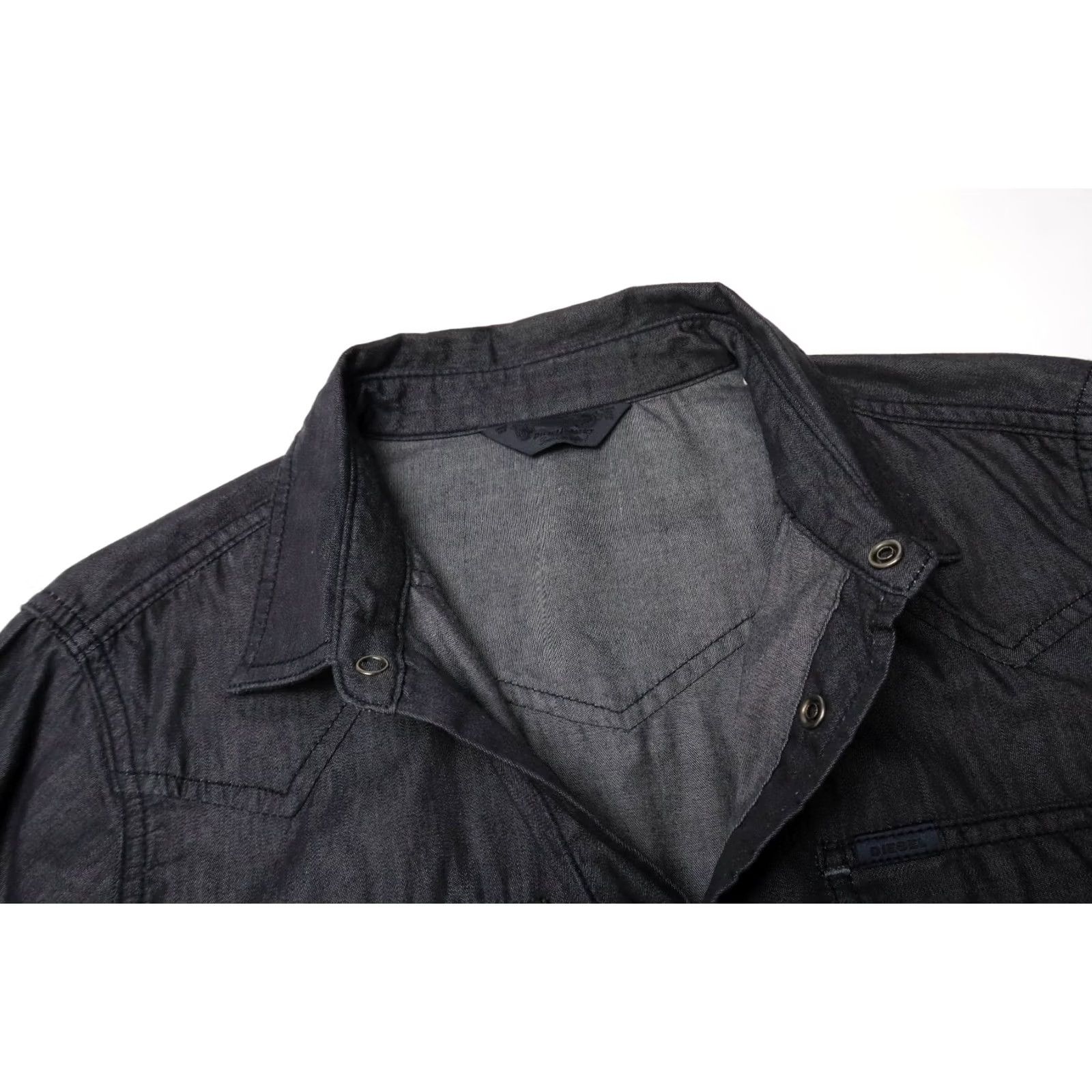 Diesel DIESEL Shirt Mens MEDIUM Western Look Grey Button-Up Chest Pockets Collared Size US M / EU 48-50 / 2 - 4 Thumbnail