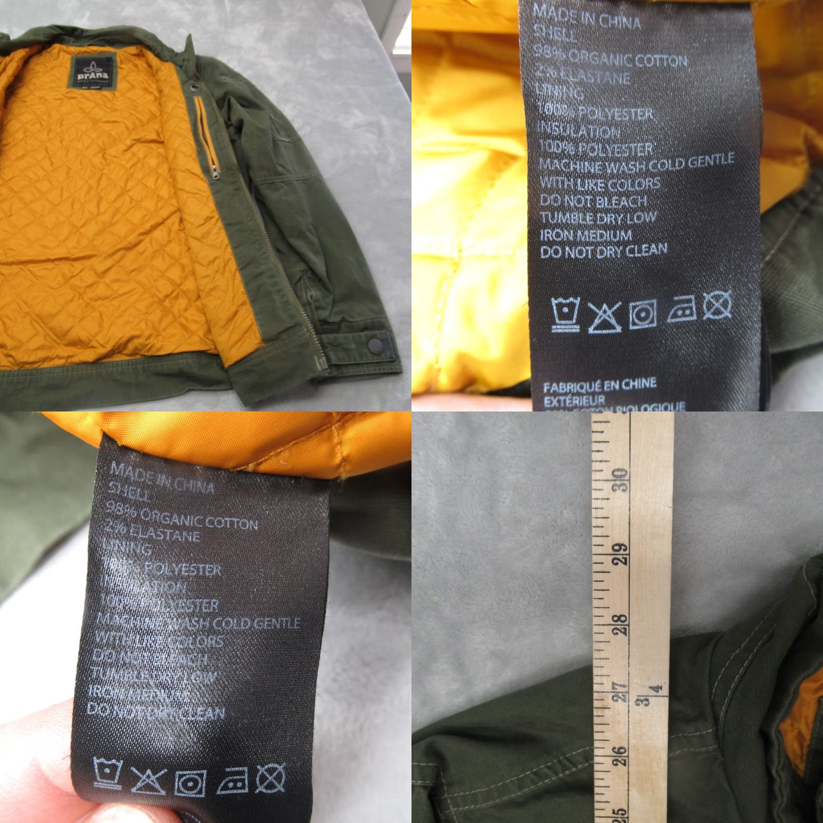 Prana prAna Jacket Womens Medium Green Canvas Pockets Insulated Quilt Lined Full Zip Jacket Size M / US 6-8 / IT 42-44 - 8 Thumbnail