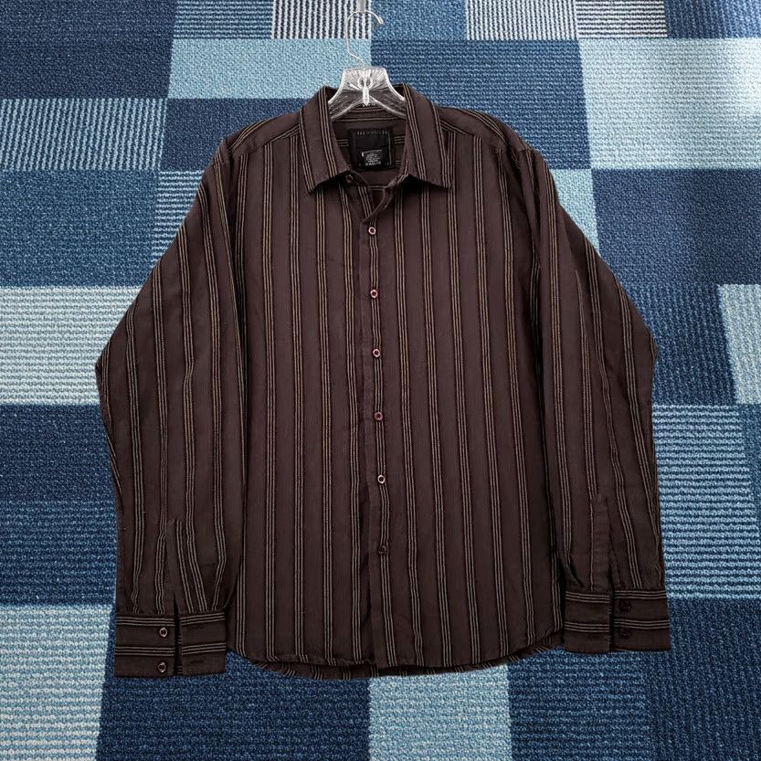 Vintage BKE Buckle Button Up Shirt Mens XL Brown Slim Fit Long Sleeve Collared Y2K Size US XL / EU 56 / 4 - 1 Thumbnail