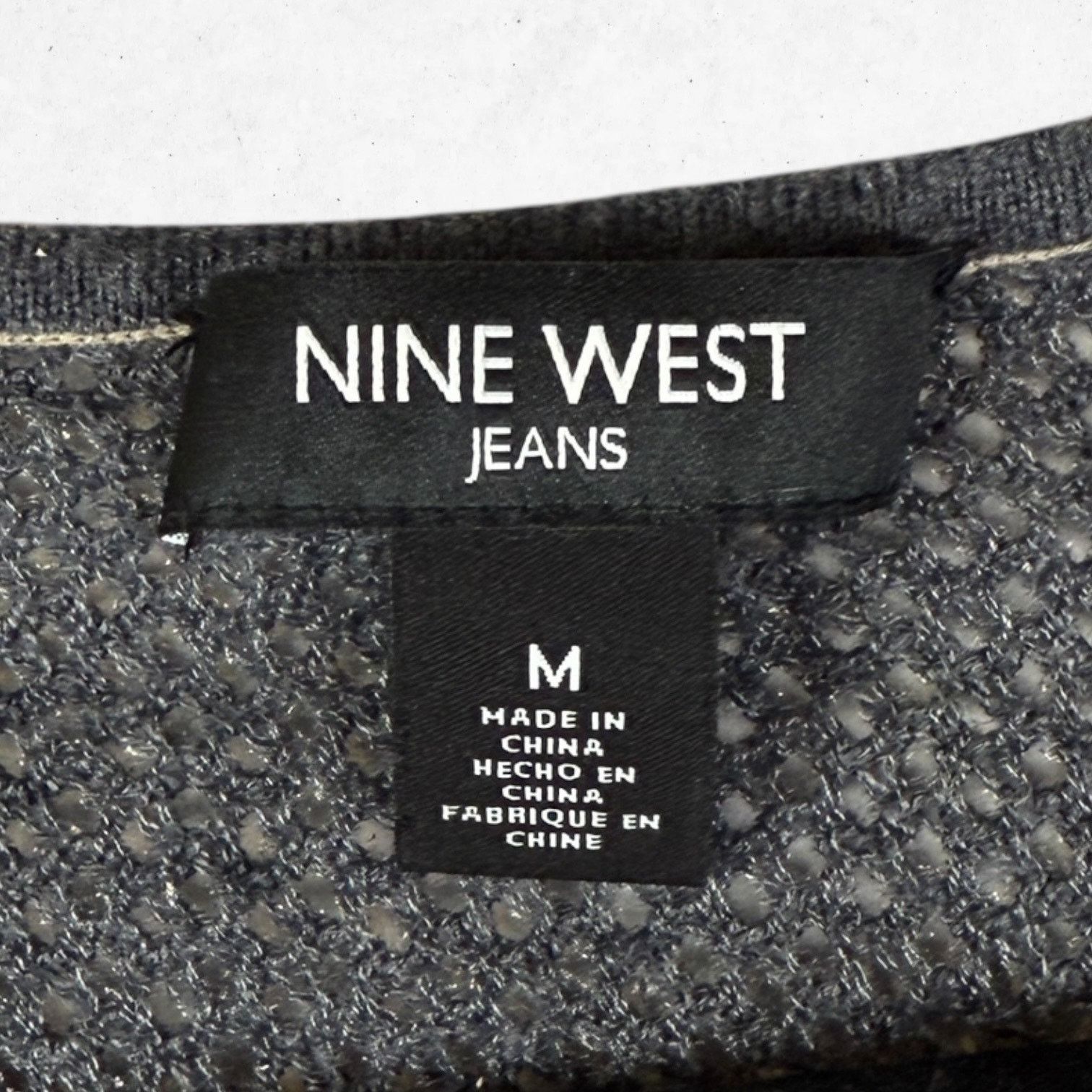 Nine West Nine West Jeans Batwing Top Women's M 3/4 Sleeve 2 Tone Gray Size M / US 6-8 / IT 42-44 - 3 Thumbnail