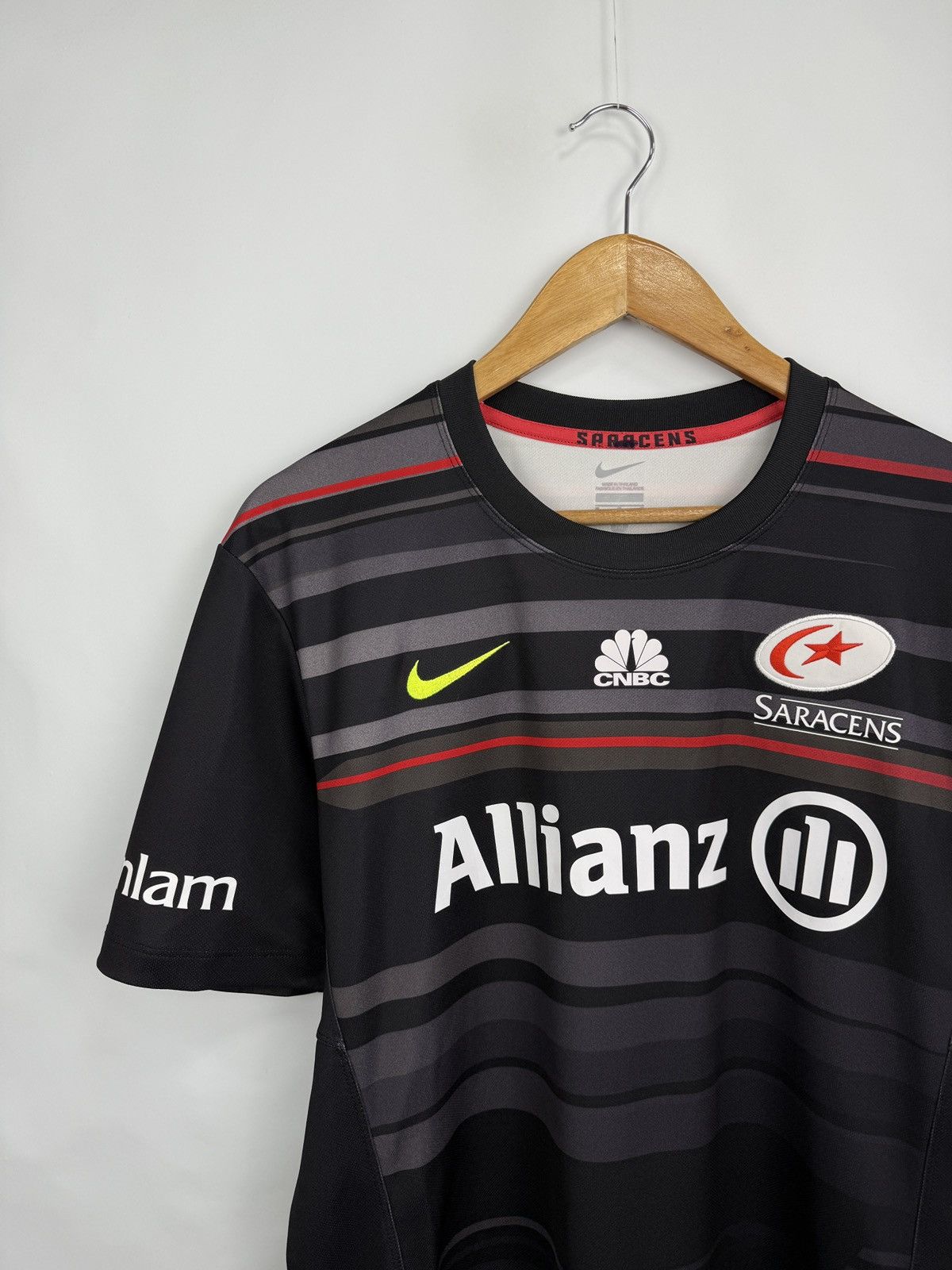 Nike 🇬🇧❗️NEW 2014 Nike Saracens Rugby Jersey Allianz CNBC Rare Size US M / EU 48-50 / 2 - 3 Thumbnail